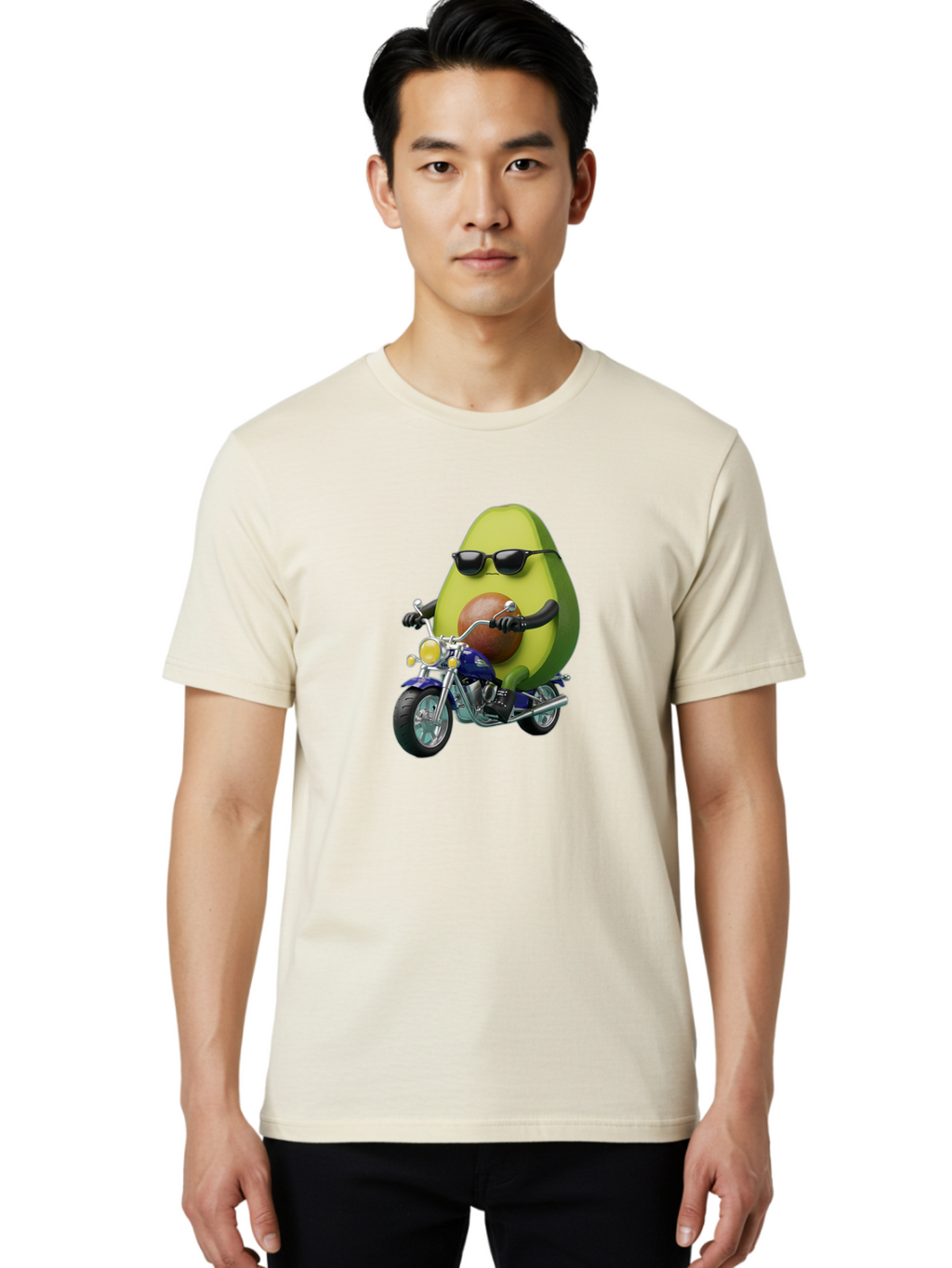 Avocado-Riding-Motorcycle Men'S Graphic Tee, 100% Cotton, Comfortable Casual Summer Wear, Machine Washable, Vintage Camera, Old Camera, Antique Camera, Black Camera, Classic Photography, Photography Equipment, Nostalgic Device, Film Camera, Baj984