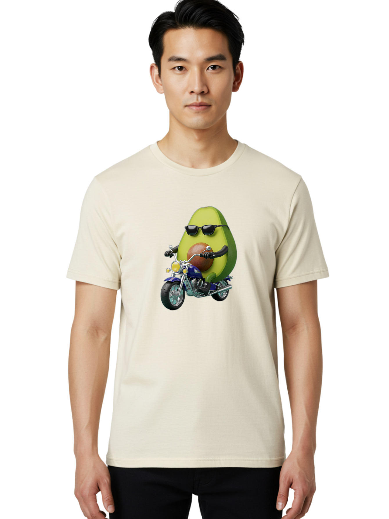 Avocado-Riding-Motorcycle Men'S Graphic Tee, 100% Cotton, Comfortable Casual Summer Wear, Machine Washable, Vintage Camera, Old Camera, Antique Camera, Black Camera, Classic Photography, Photography Equipment, Nostalgic Device, Film Camera, Baj984