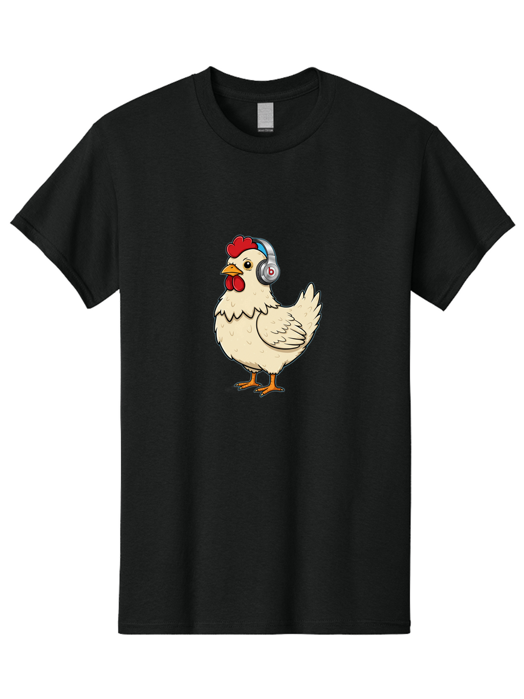B-Headphones-Chicken Men'S Graphic Tee, 100% Cotton, Comfortable Casual Summer Wear, Machine Washable, Vintage Camera, Old Camera, Antique Camera, Black Camera, Classic Photography, Photography Equipment, Nostalgic Device, Film Camera, Baj990