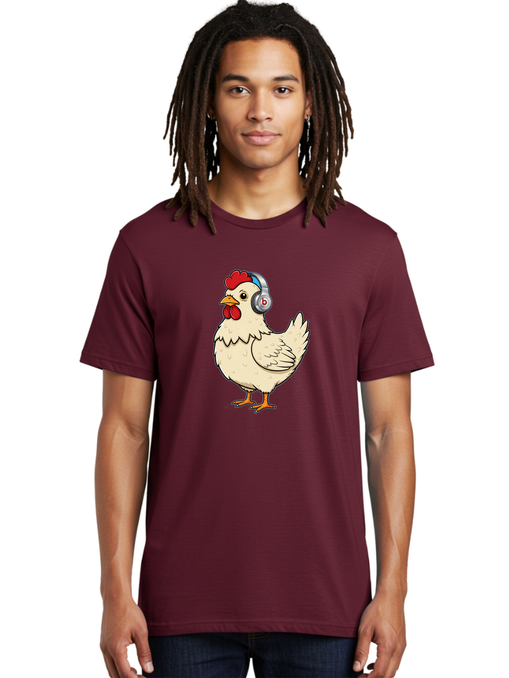 B-Headphones-Chicken Men'S Graphic Tee, 100% Cotton, Comfortable Casual Summer Wear, Machine Washable, Vintage Camera, Old Camera, Antique Camera, Black Camera, Classic Photography, Photography Equipment, Nostalgic Device, Film Camera, Baj990