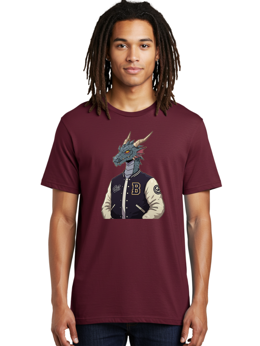 B-Letter-Jacket-Dragon Men'S Graphic Tee, 100% Cotton, Comfortable Casual Summer Wear, Machine Washable, Vintage Camera, Old Camera, Antique Camera, Black Camera, Classic Photography, Photography Equipment, Nostalgic Device, Film Camera, Baj992