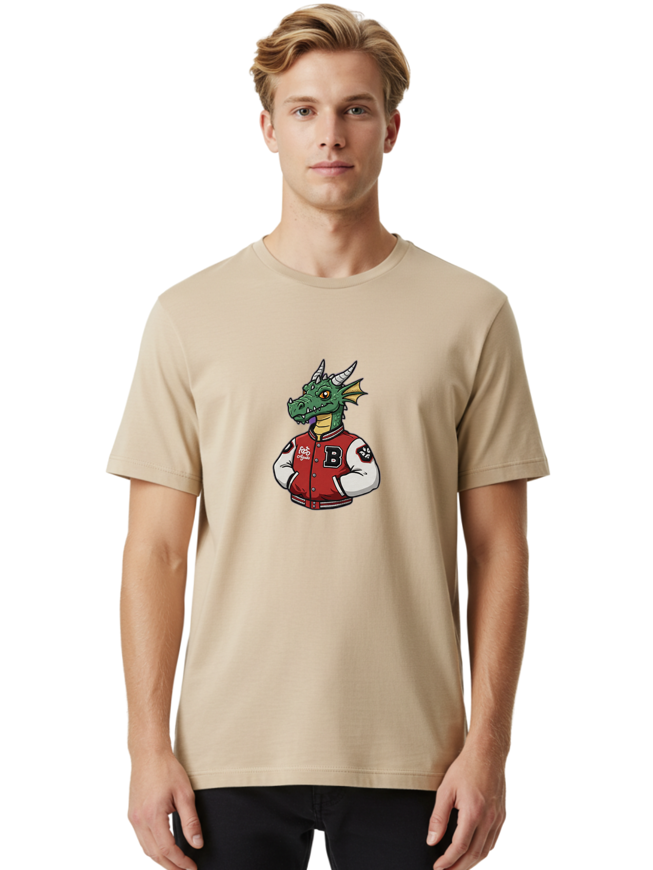 B-Letterman-Dragon Men'S Graphic Tee, 100% Cotton, Comfortable Casual Summer Wear, Machine Washable, Vintage Camera, Old Camera, Antique Camera, Black Camera, Classic Photography, Photography Equipment, Nostalgic Device, Film Camera, Baj994
