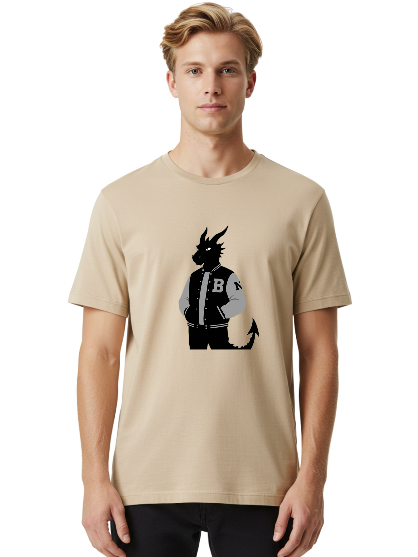 B-Lettermark-Dragon Men'S Graphic Tee, 100% Cotton, Comfortable Casual Summer Wear, Machine Washable, Vintage Camera, Old Camera, Antique Camera, Black Camera, Classic Photography, Photography Equipment, Nostalgic Device, Film Camera, Baj995