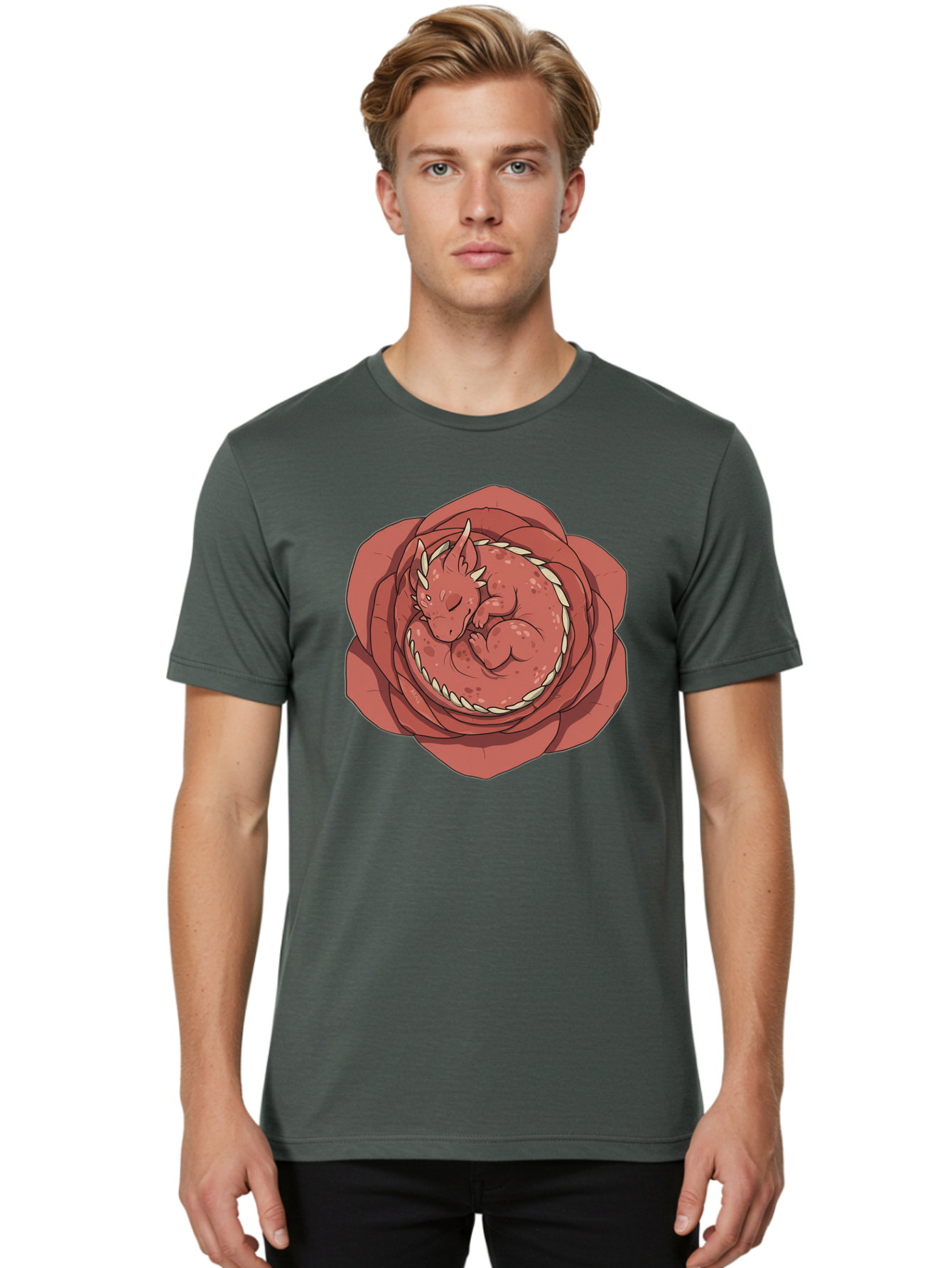 Baby-Dragon-In-Flower Men'S Graphic Tee, 100% Cotton, Comfortable Casual Summer Wear, Machine Washable, Vintage Camera, Old Camera, Antique Camera, Black Camera, Classic Photography, Photography Equipment, Nostalgic Device, Film Camera, Baj996