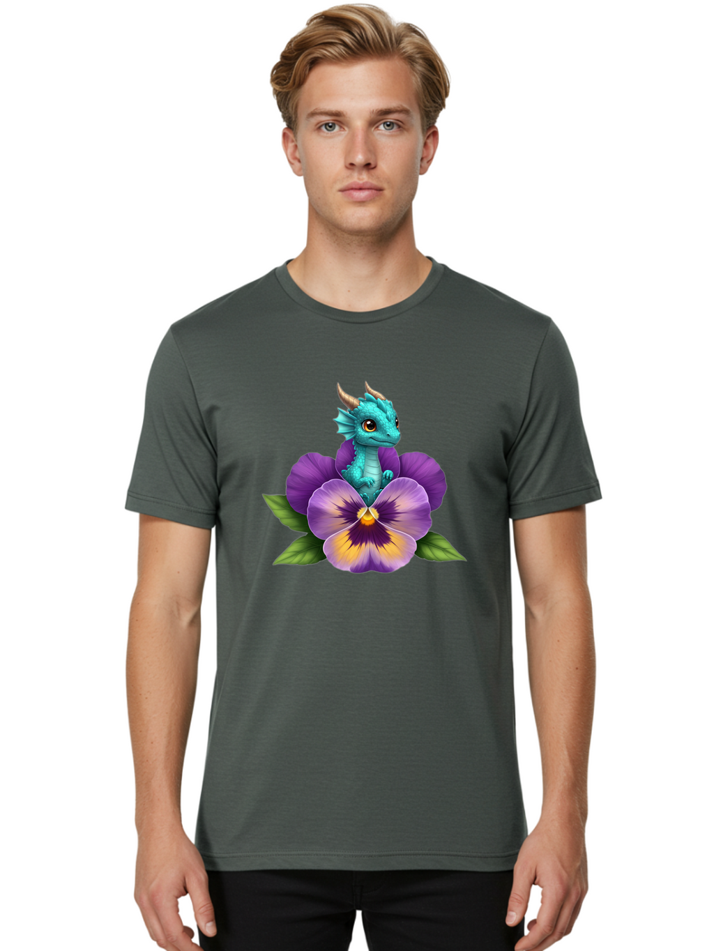 Baby-Dragon-On-Purple-Flower Men'S Graphic Tee, 100% Cotton, Comfortable Casual Summer Wear, Machine Washable, Vintage Camera, Old Camera, Antique Camera, Black Camera, Classic Photography, Photography Equipment, Nostalgic Device, Film Camera, Baj999