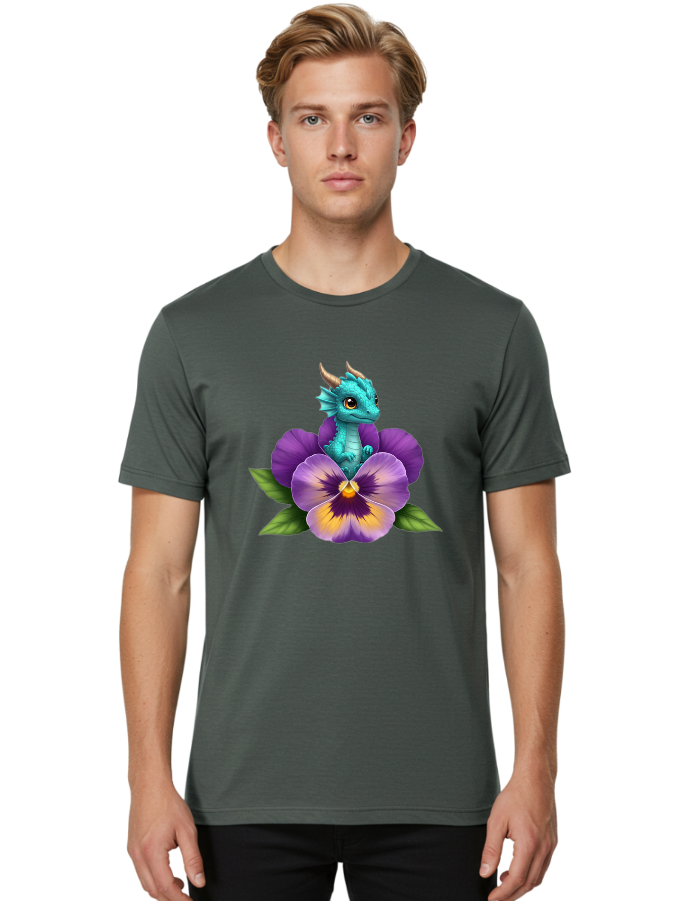 Baby-Dragon-On-Purple-Flower Men'S Graphic Tee, 100% Cotton, Comfortable Casual Summer Wear, Machine Washable, Vintage Camera, Old Camera, Antique Camera, Black Camera, Classic Photography, Photography Equipment, Nostalgic Device, Film Camera, Baj999