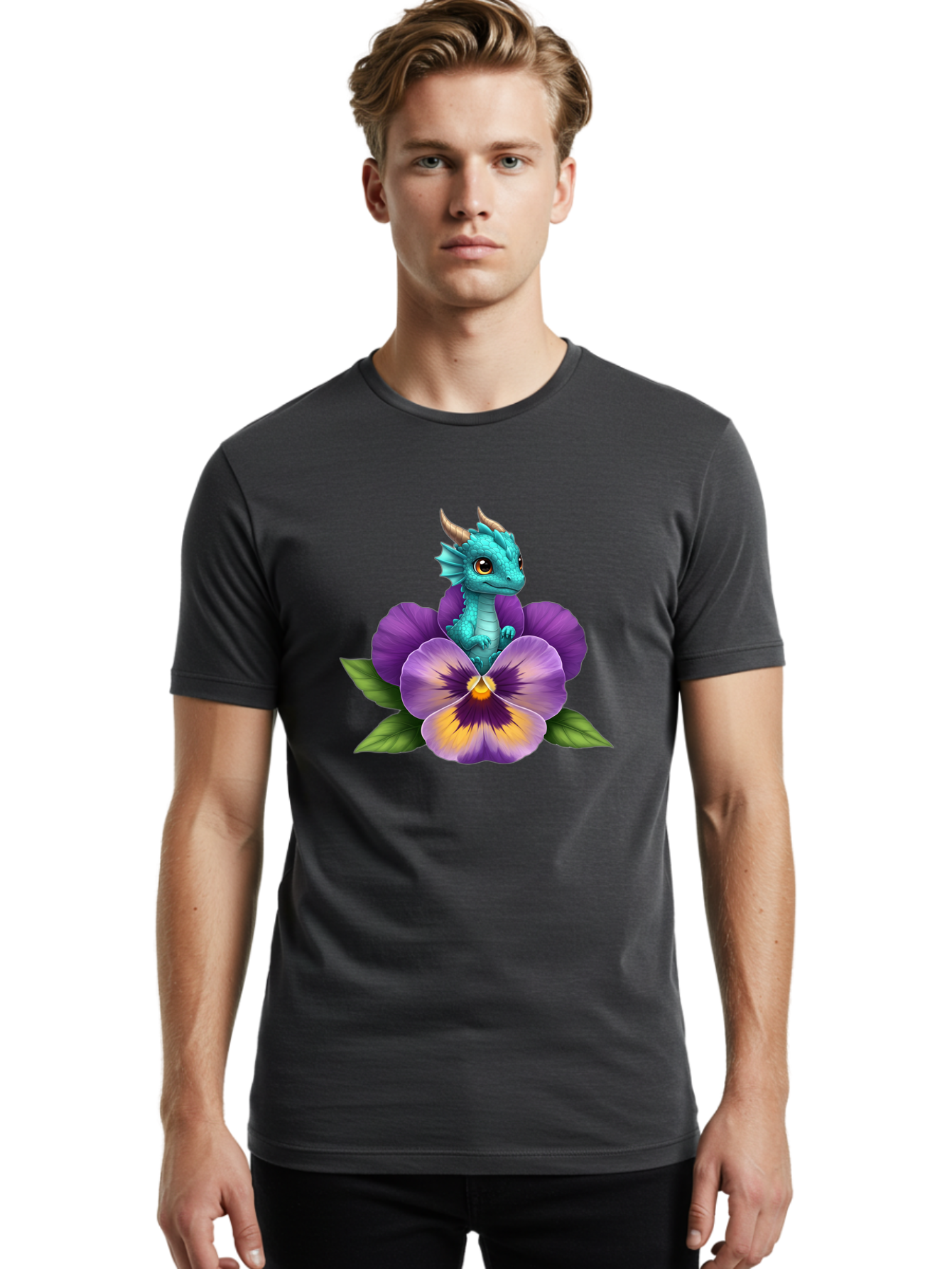 Baby-Dragon-On-Purple-Flower Men'S Graphic Tee, 100% Cotton, Comfortable Casual Summer Wear, Machine Washable, Vintage Camera, Old Camera, Antique Camera, Black Camera, Classic Photography, Photography Equipment, Nostalgic Device, Film Camera, Baj999
