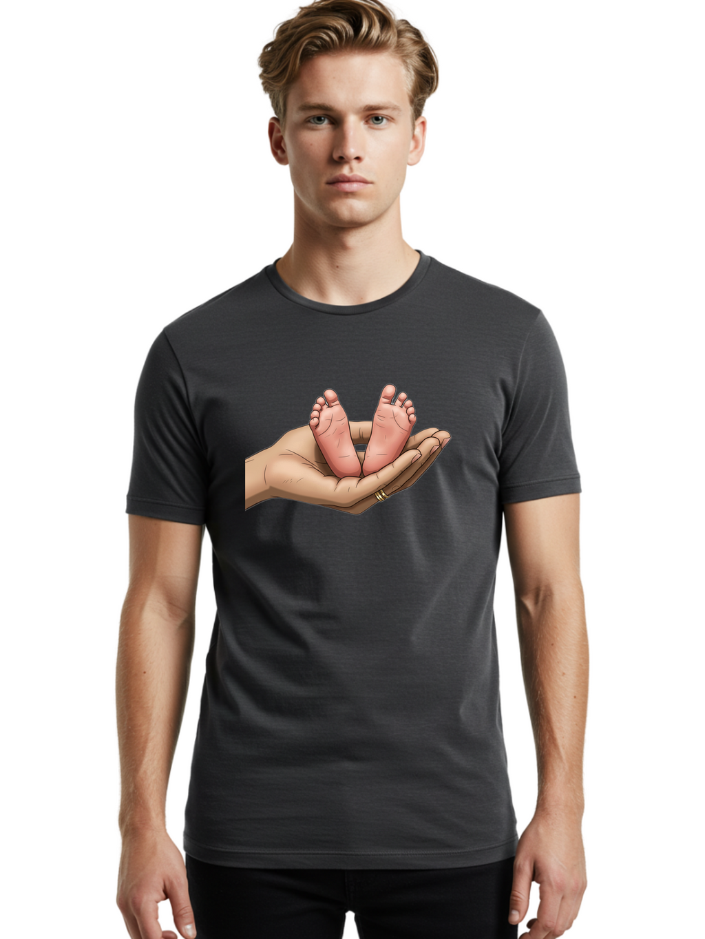 Baby-Feet-4 Men'S Graphic Tee, 100% Cotton, Comfortable Casual Summer Wear, Machine Washable, Vintage Camera, Old Camera, Antique Camera, Black Camera, Classic Photography, Photography Equipment, Nostalgic Device, Film Camera, Camera Art Bak004