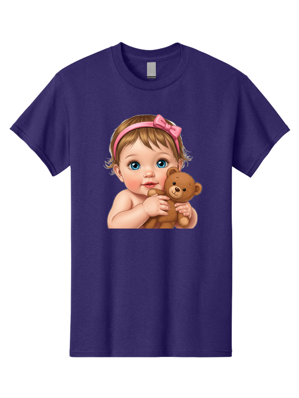 Baby-Girl-With-Teddy-1 Men'S Graphic Tee, 100% Cotton, Comfortable Casual Summer Wear, Machine Washable, Vintage Camera, Old Camera, Antique Camera, Black Camera, Classic Photography, Photography Equipment, Nostalgic Device, Film Camera, Bak008