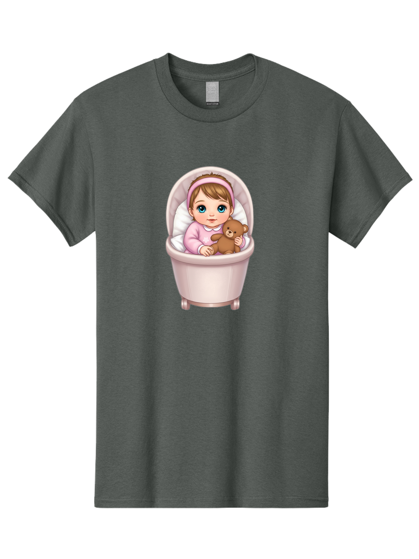 Baby-Girl-With-Teddy-2 Men'S Graphic Tee, 100% Cotton, Comfortable Casual Summer Wear, Machine Washable, Vintage Camera, Old Camera, Antique Camera, Black Camera, Classic Photography, Photography Equipment, Nostalgic Device, Film Camera, Bak009