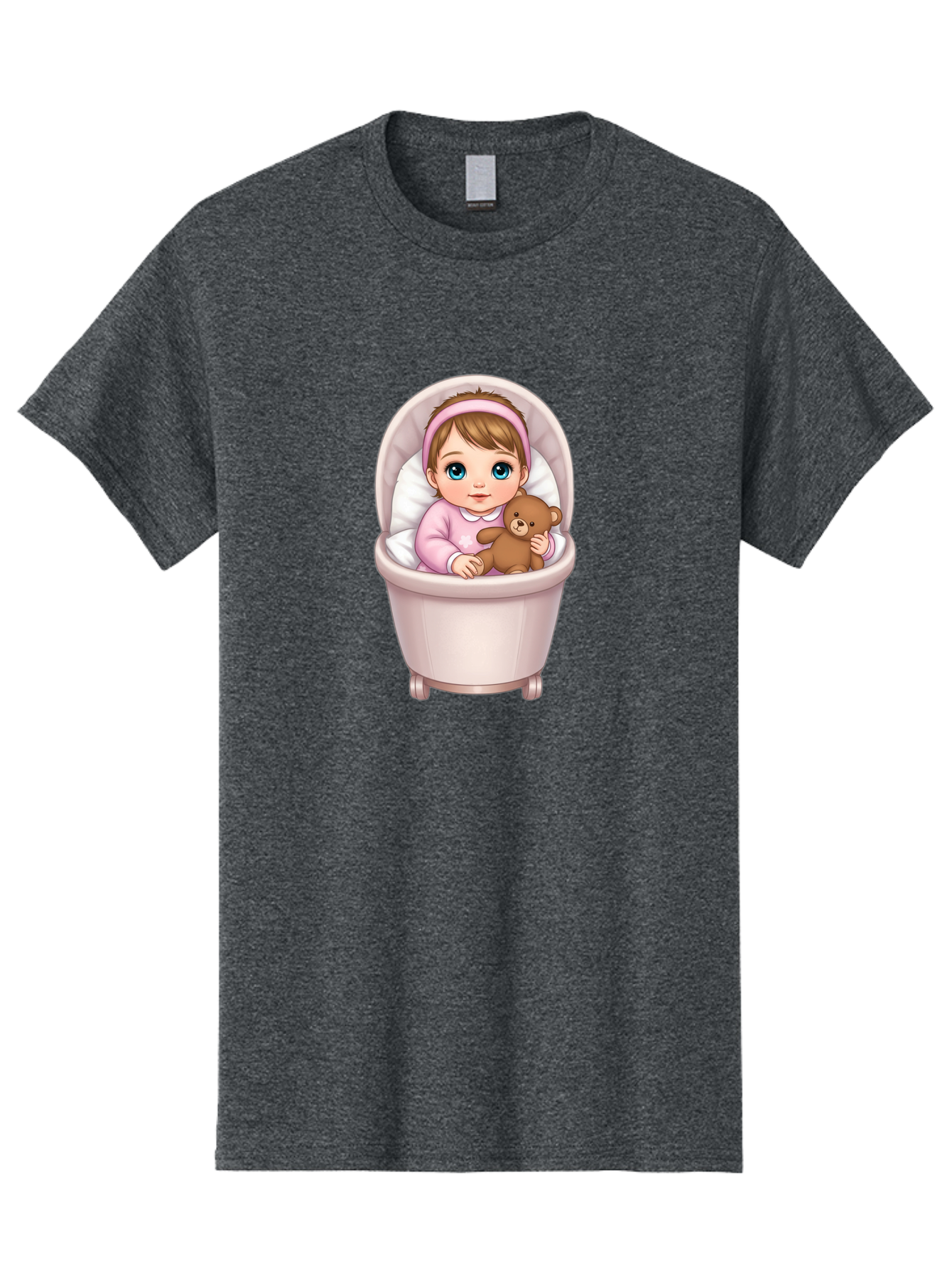 Baby-Girl-With-Teddy-2 Men'S Graphic Tee, 100% Cotton, Comfortable Casual Summer Wear, Machine Washable, Vintage Camera, Old Camera, Antique Camera, Black Camera, Classic Photography, Photography Equipment, Nostalgic Device, Film Camera, Bak009