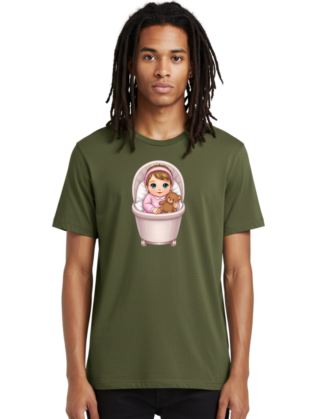 Baby-Girl-With-Teddy-2 Men'S Graphic Tee, 100% Cotton, Comfortable Casual Summer Wear, Machine Washable, Vintage Camera, Old Camera, Antique Camera, Black Camera, Classic Photography, Photography Equipment, Nostalgic Device, Film Camera, Bak009