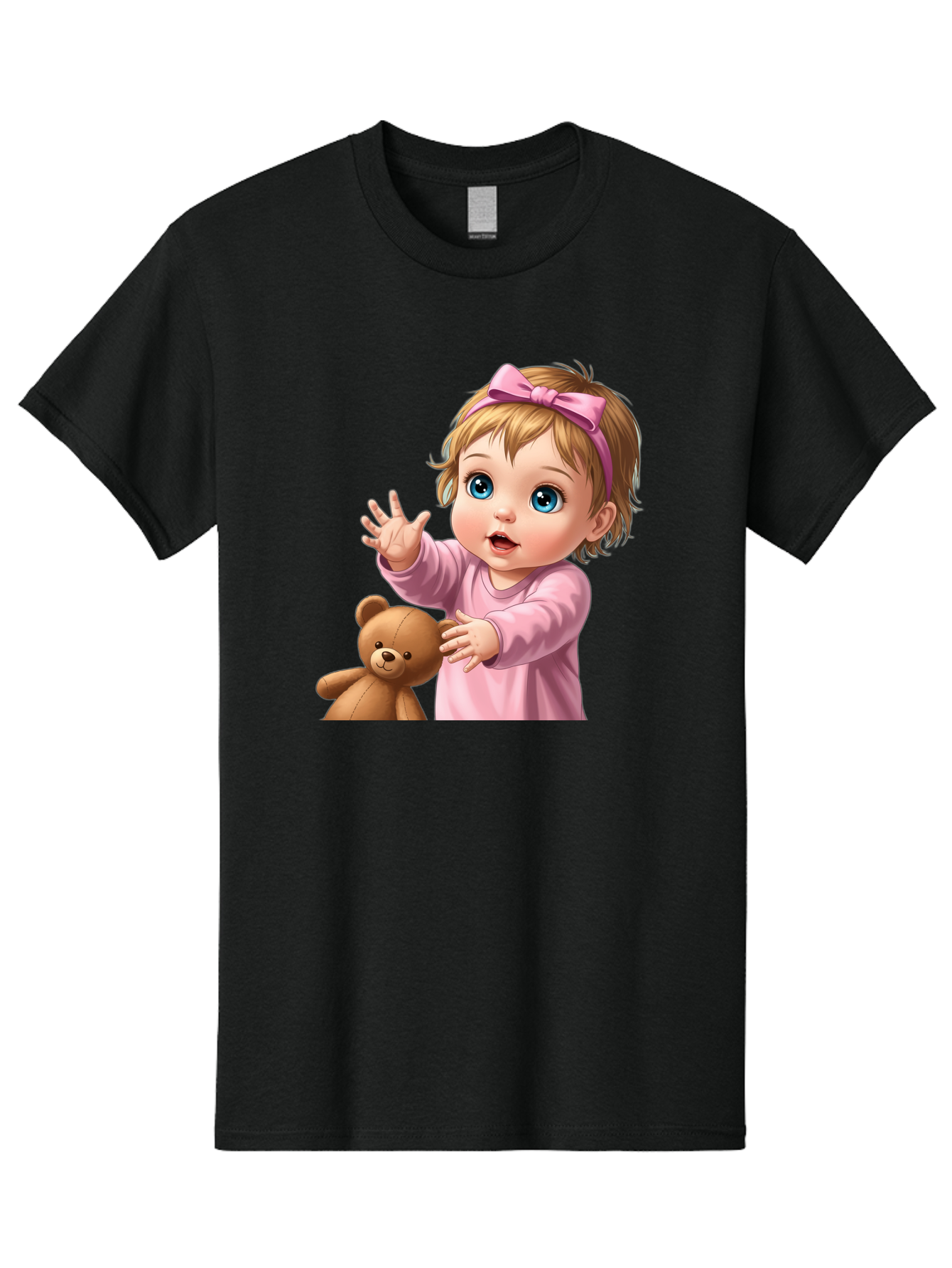 Baby-Girl-With-Teddy-3 Men'S Graphic Tee, 100% Cotton, Comfortable Casual Summer Wear, Machine Washable, Vintage Camera, Old Camera, Antique Camera, Black Camera, Classic Photography, Photography Equipment, Nostalgic Device, Film Camera, Bak010