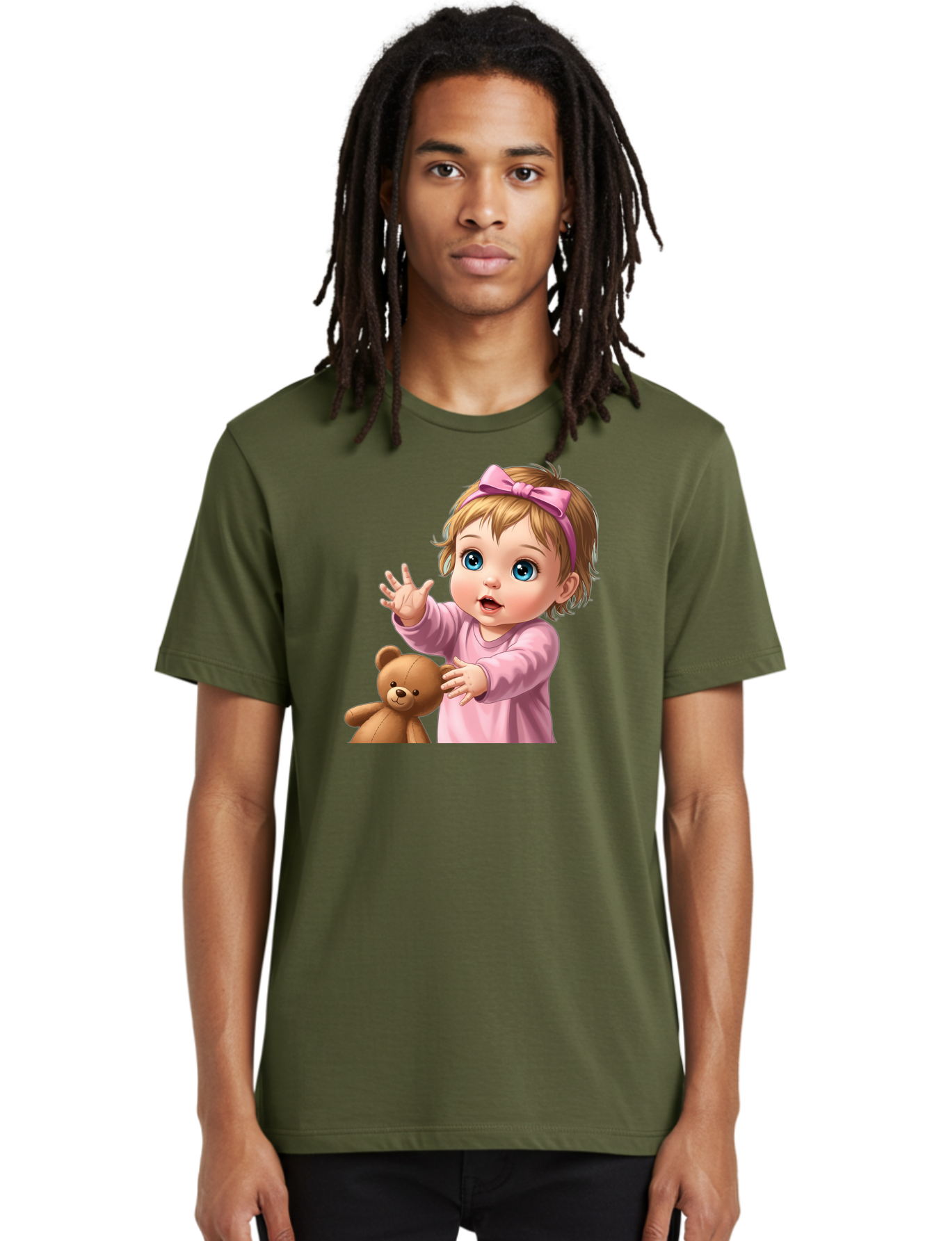 Baby-Girl-With-Teddy-3 Men'S Graphic Tee, 100% Cotton, Comfortable Casual Summer Wear, Machine Washable, Vintage Camera, Old Camera, Antique Camera, Black Camera, Classic Photography, Photography Equipment, Nostalgic Device, Film Camera, Bak010