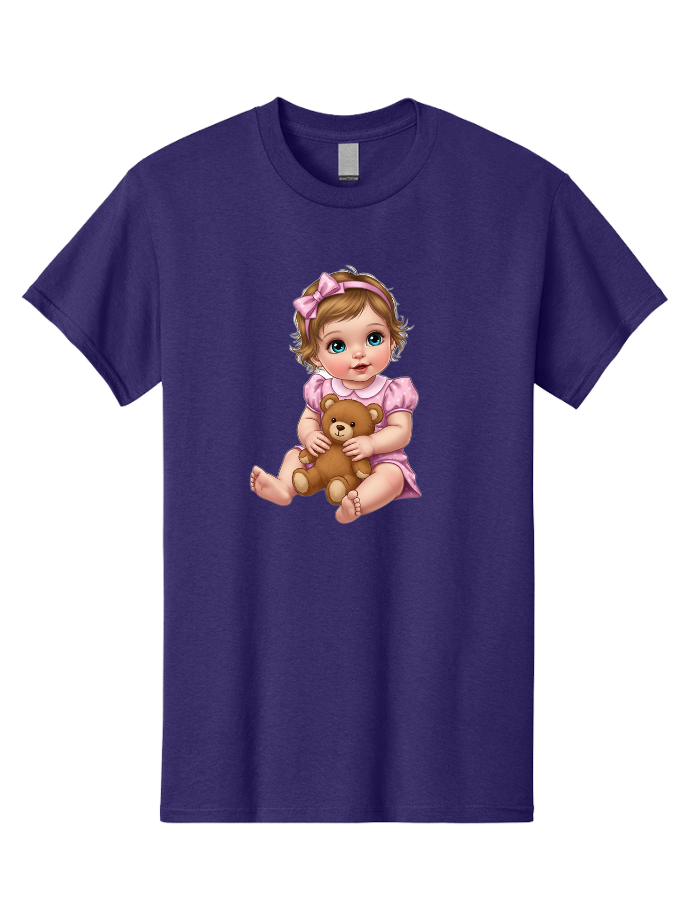 Baby-Girl-With-Teddy-Bear-1 Men'S Graphic Tee, 100% Cotton, Comfortable Casual Summer Wear, Machine Washable, Vintage Camera, Old Camera, Antique Camera, Black Camera, Classic Photography, Photography Equipment, Nostalgic Device, Film Camera, Bak011