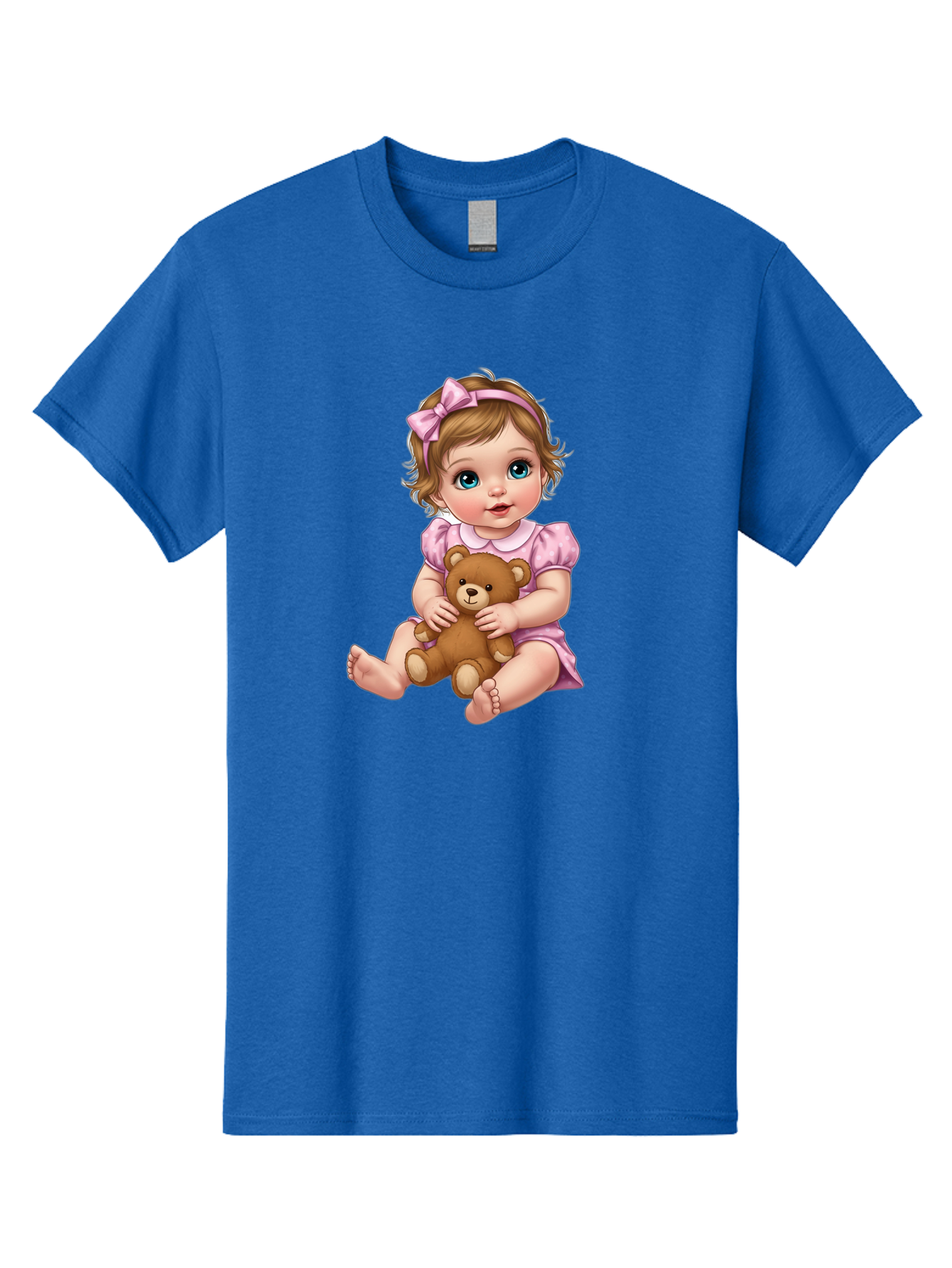 Baby-Girl-With-Teddy-Bear-1 Men'S Graphic Tee, 100% Cotton, Comfortable Casual Summer Wear, Machine Washable, Vintage Camera, Old Camera, Antique Camera, Black Camera, Classic Photography, Photography Equipment, Nostalgic Device, Film Camera, Bak011