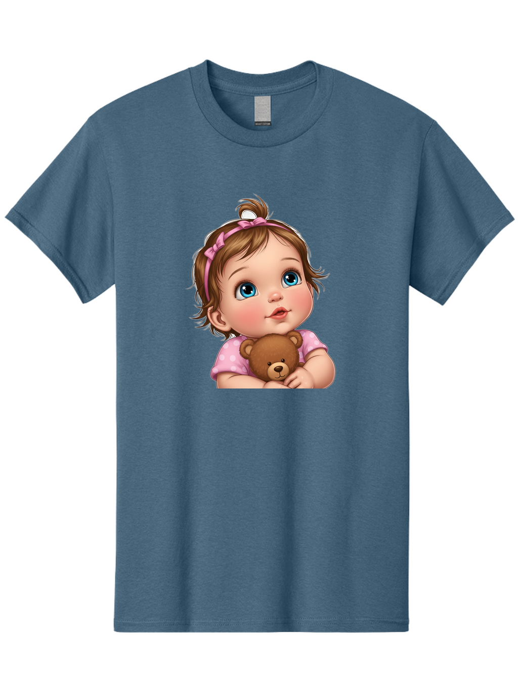 Baby-Girl-With-Teddy-Bear-2 Men'S Graphic Tee, 100% Cotton, Comfortable Casual Summer Wear, Machine Washable, Vintage Camera, Old Camera, Antique Camera, Black Camera, Classic Photography, Photography Equipment, Nostalgic Device, Film Camera, Bak012