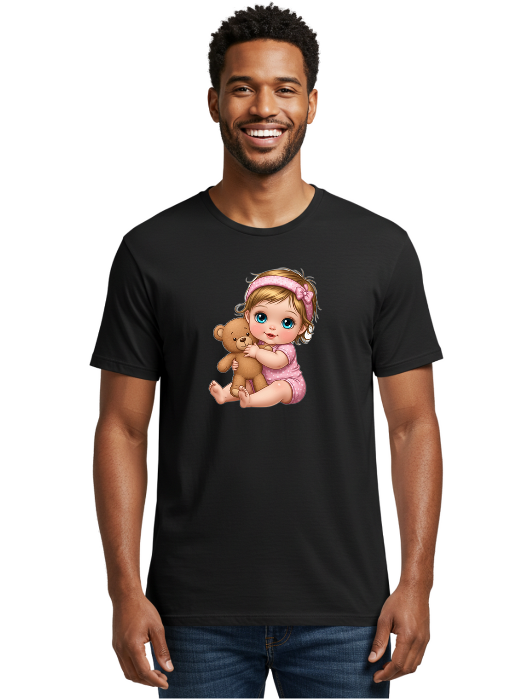 Baby-Girl-With-Teddy-Bear Men'S Graphic Tee, 100% Cotton, Comfortable Casual Summer Wear, Machine Washable, Vintage Camera, Old Camera, Antique Camera, Black Camera, Classic Photography, Photography Equipment, Nostalgic Device, Film Camera, Bak013