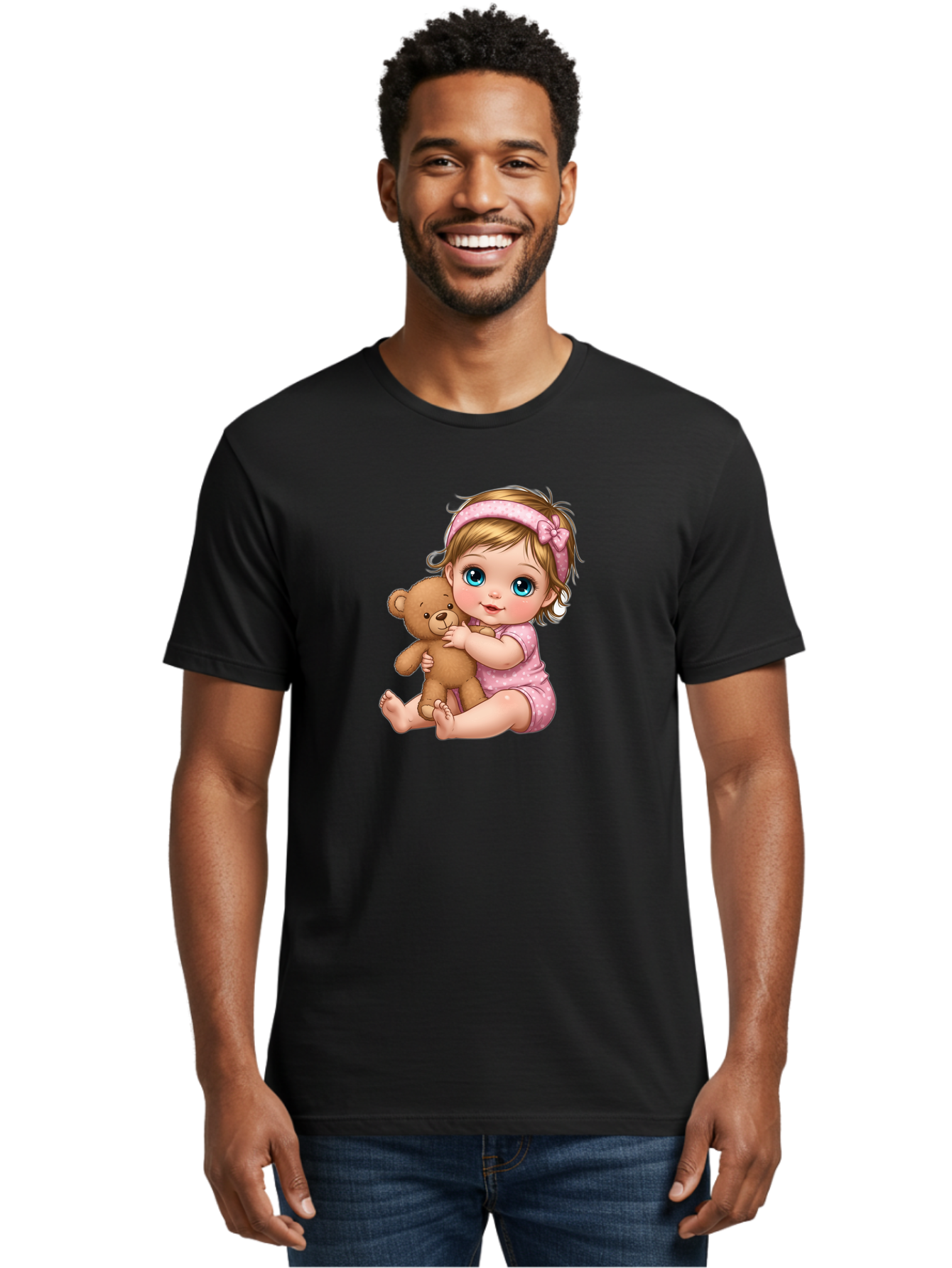 Baby-Girl-With-Teddy-Bear Men'S Graphic Tee, 100% Cotton, Comfortable Casual Summer Wear, Machine Washable, Vintage Camera, Old Camera, Antique Camera, Black Camera, Classic Photography, Photography Equipment, Nostalgic Device, Film Camera, Bak013