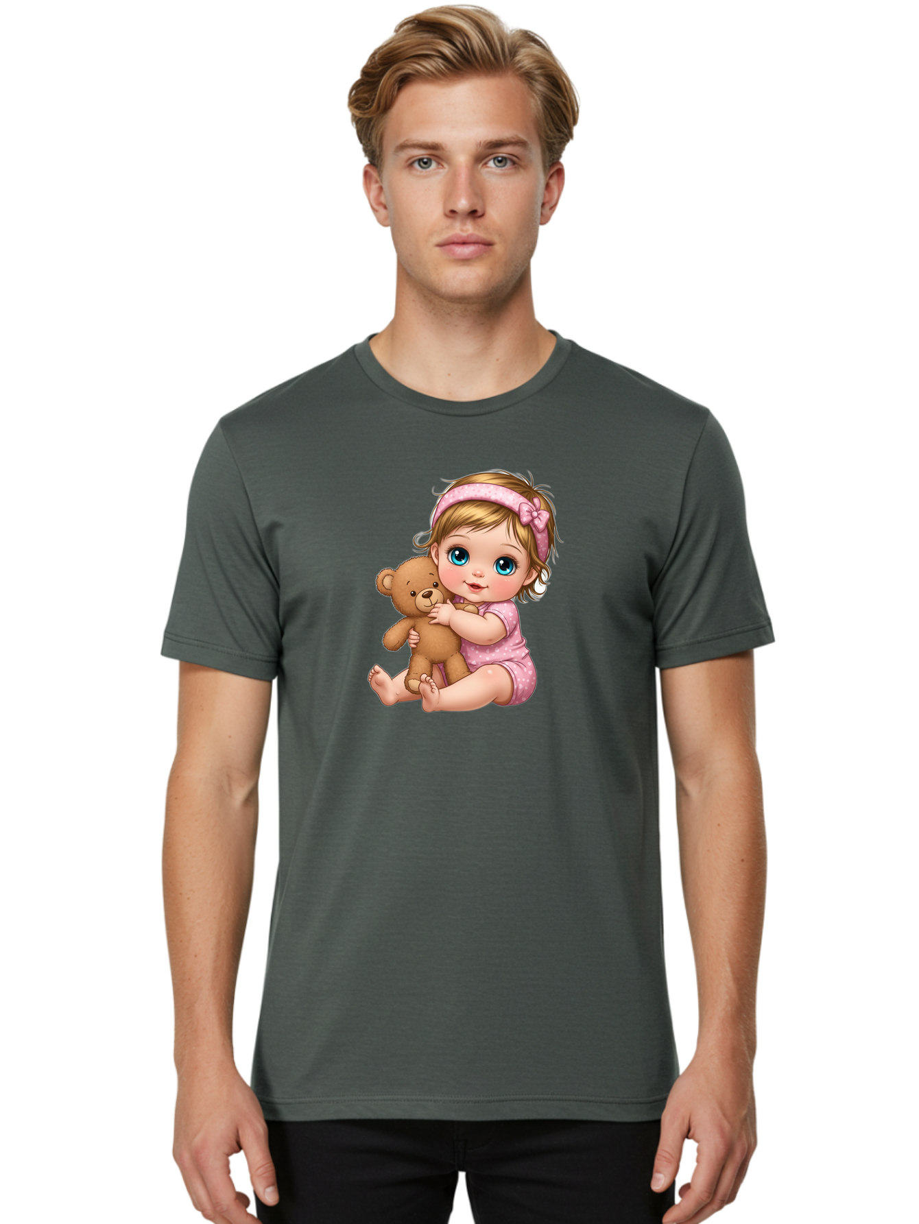 Baby-Girl-With-Teddy-Bear Men'S Graphic Tee, 100% Cotton, Comfortable Casual Summer Wear, Machine Washable, Vintage Camera, Old Camera, Antique Camera, Black Camera, Classic Photography, Photography Equipment, Nostalgic Device, Film Camera, Bak013