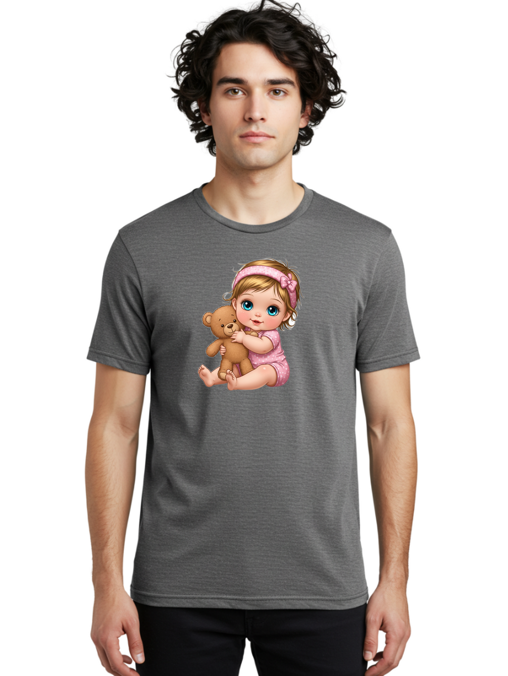 Baby-Girl-With-Teddy-Bear Men'S Graphic Tee, 100% Cotton, Comfortable Casual Summer Wear, Machine Washable, Vintage Camera, Old Camera, Antique Camera, Black Camera, Classic Photography, Photography Equipment, Nostalgic Device, Film Camera, Bak013