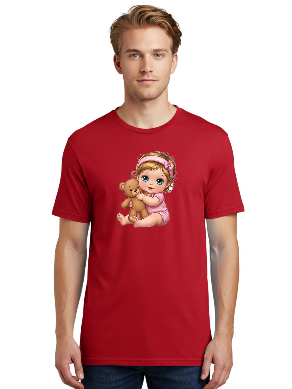 Baby-Girl-With-Teddy-Bear Men'S Graphic Tee, 100% Cotton, Comfortable Casual Summer Wear, Machine Washable, Vintage Camera, Old Camera, Antique Camera, Black Camera, Classic Photography, Photography Equipment, Nostalgic Device, Film Camera, Bak013