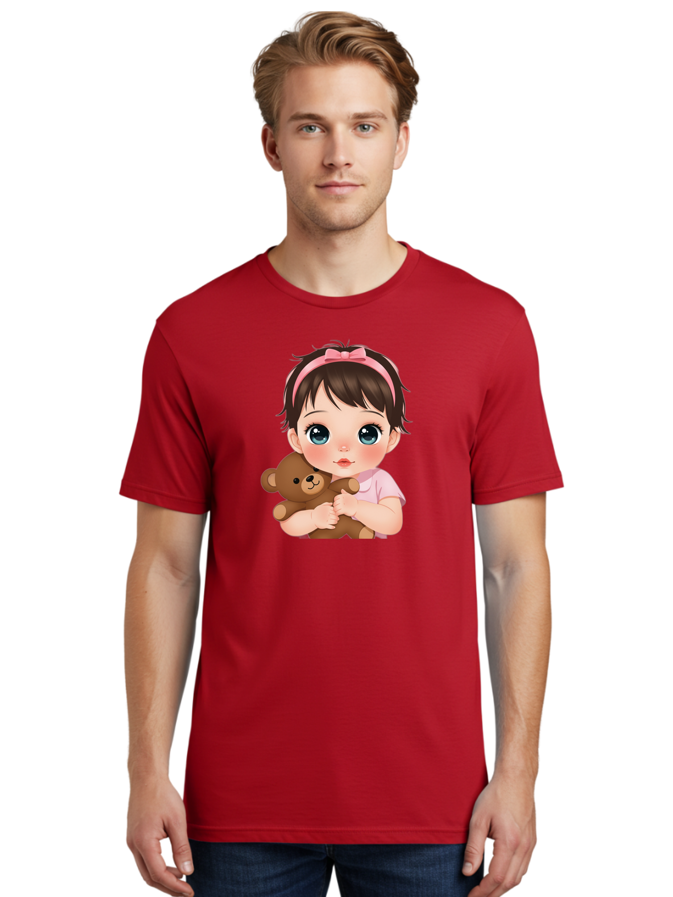 Baby-Girl-With-Teddy Men'S Graphic Tee, 100% Cotton, Comfortable Casual Summer Wear, Machine Washable, Vintage Camera, Old Camera, Antique Camera, Black Camera, Classic Photography, Photography Equipment, Nostalgic Device, Film Camera, Bak014
