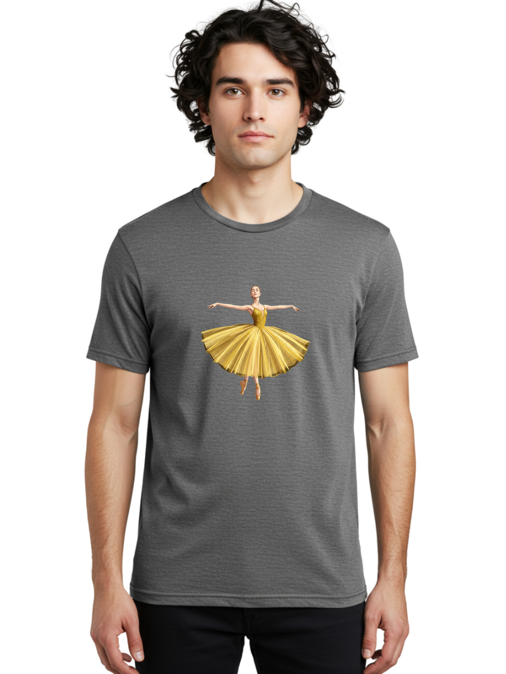 Ballerina-In-Gold-Tutu Men'S Graphic Tee, 100% Cotton, Comfortable Casual Summer Wear, Machine Washable, Vintage Camera, Old Camera, Antique Camera, Black Camera, Classic Photography, Photography Equipment, Nostalgic Device, Film Camera, Bak021