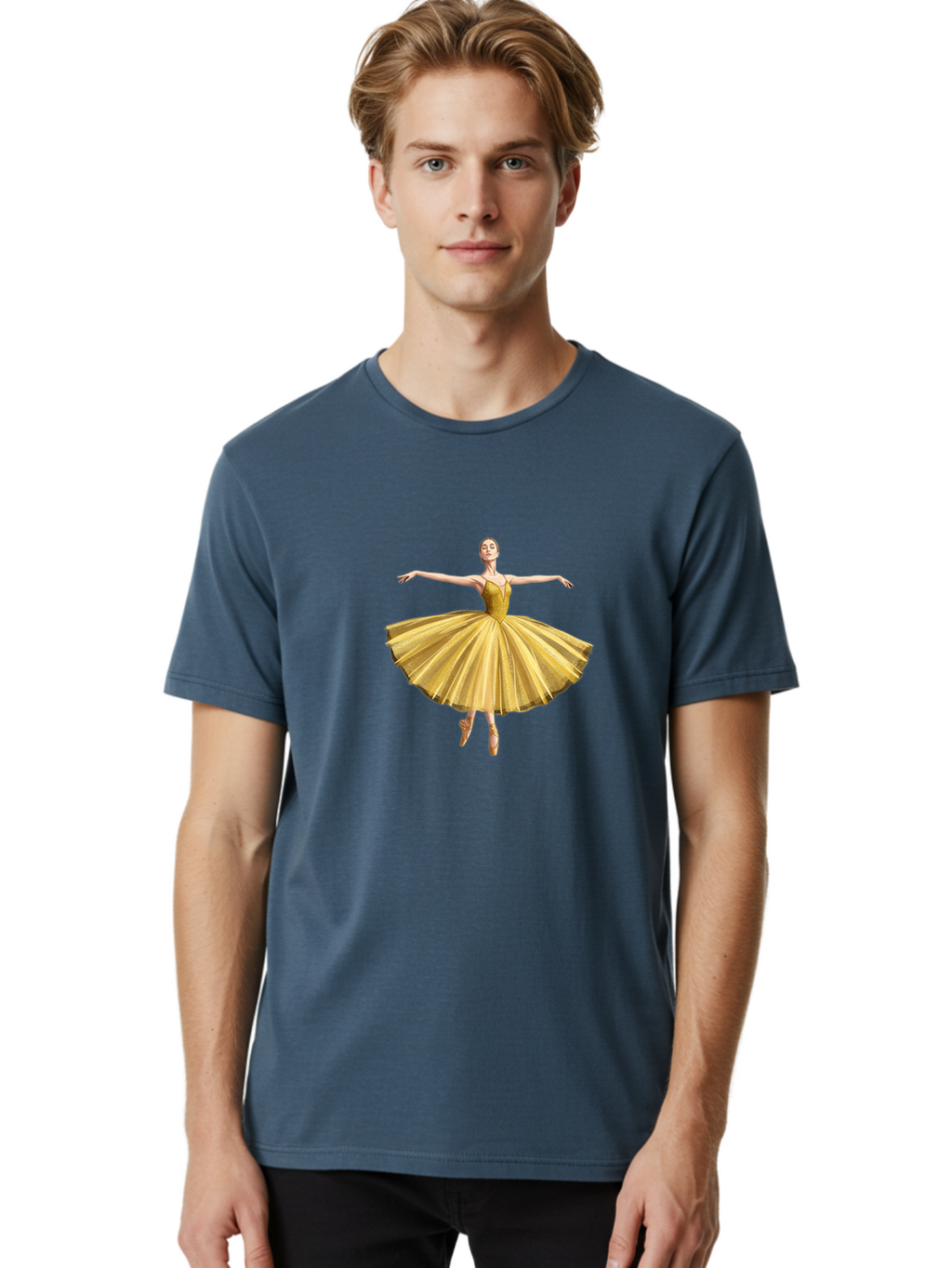 Ballerina-In-Gold-Tutu Men'S Graphic Tee, 100% Cotton, Comfortable Casual Summer Wear, Machine Washable, Vintage Camera, Old Camera, Antique Camera, Black Camera, Classic Photography, Photography Equipment, Nostalgic Device, Film Camera, Bak021