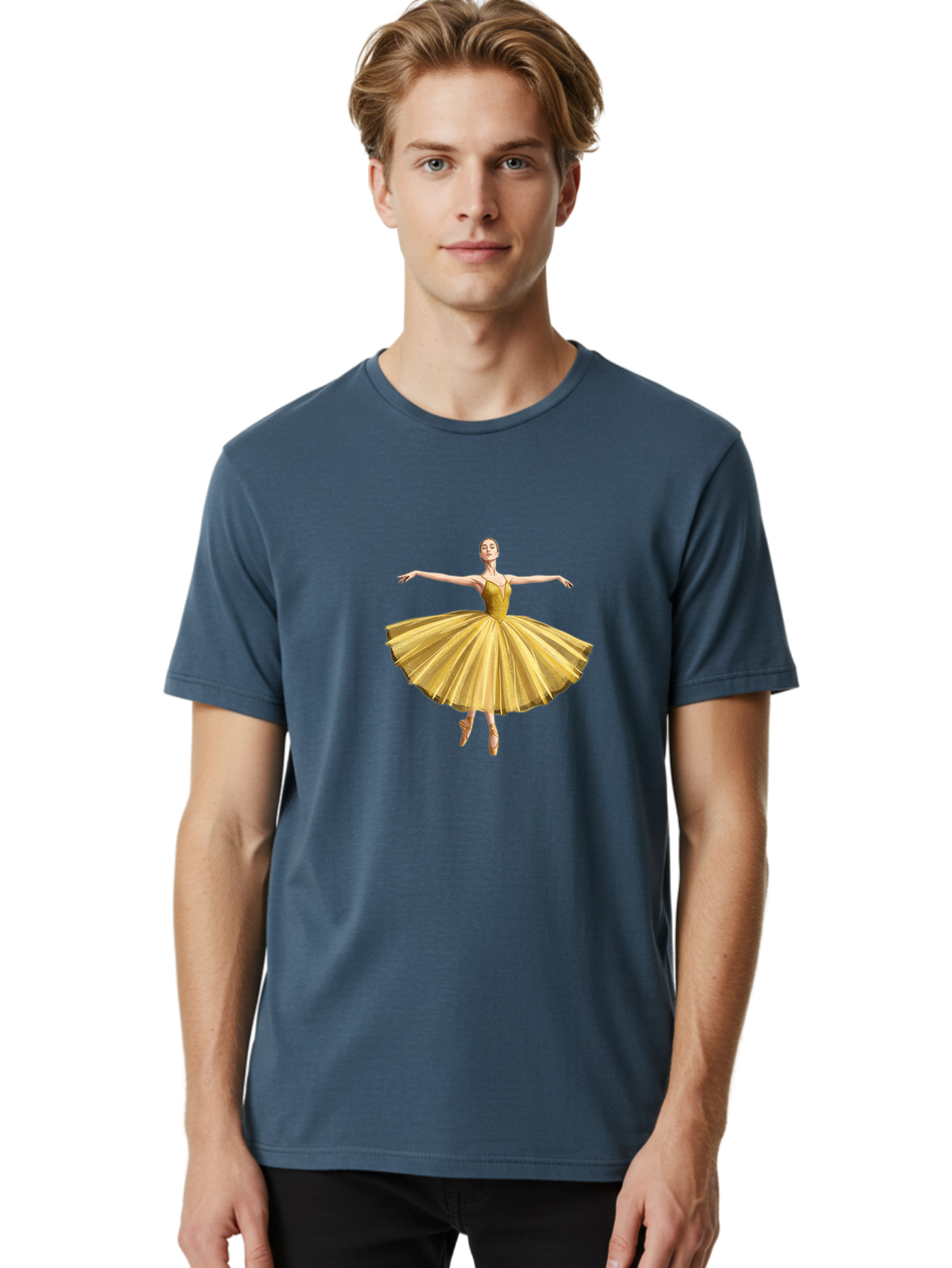 Ballerina-In-Gold-Tutu Men'S Graphic Tee, 100% Cotton, Comfortable Casual Summer Wear, Machine Washable, Vintage Camera, Old Camera, Antique Camera, Black Camera, Classic Photography, Photography Equipment, Nostalgic Device, Film Camera, Bak021