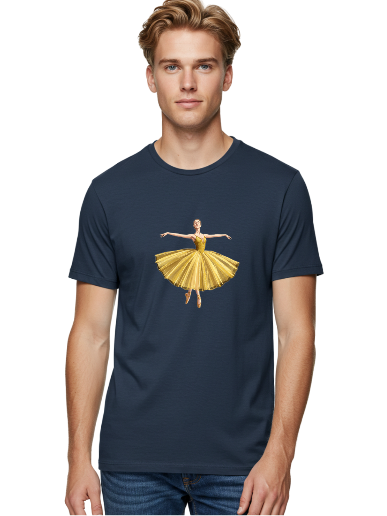 Ballerina-In-Gold-Tutu Men'S Graphic Tee, 100% Cotton, Comfortable Casual Summer Wear, Machine Washable, Vintage Camera, Old Camera, Antique Camera, Black Camera, Classic Photography, Photography Equipment, Nostalgic Device, Film Camera, Bak021