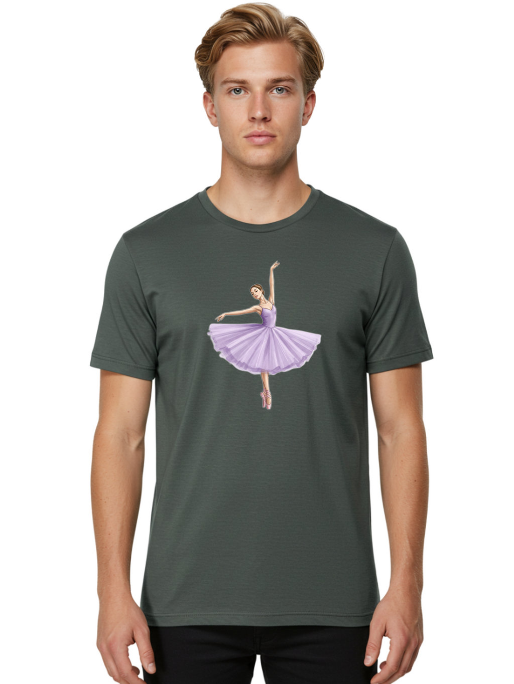 Ballerina-In-Lavender-Tutu Men'S Graphic Tee, 100% Cotton, Comfortable Casual Summer Wear, Machine Washable, Vintage Camera, Old Camera, Antique Camera, Black Camera, Classic Photography, Photography Equipment, Nostalgic Device, Film Camera, Bak022