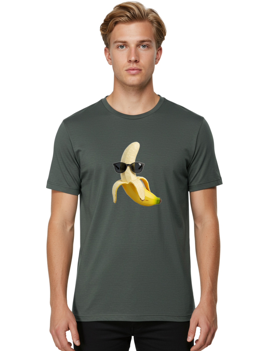 Banana-Man-Wearing-Sunglasses Men'S Graphic Tee, 100% Cotton, Comfortable Casual Summer Wear, Machine Washable, Vintage Camera, Old Camera, Antique Camera, Black Camera, Classic Photography, Photography Equipment, Nostalgic Device, Bak028