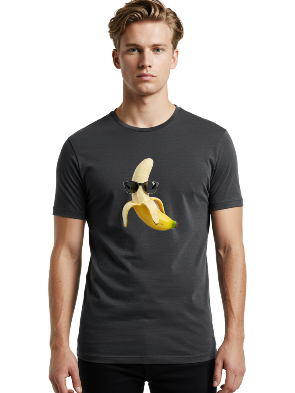 Banana-Man-Wearing-Sunglasses Men'S Graphic Tee, 100% Cotton, Comfortable Casual Summer Wear, Machine Washable, Vintage Camera, Old Camera, Antique Camera, Black Camera, Classic Photography, Photography Equipment, Nostalgic Device, Bak028