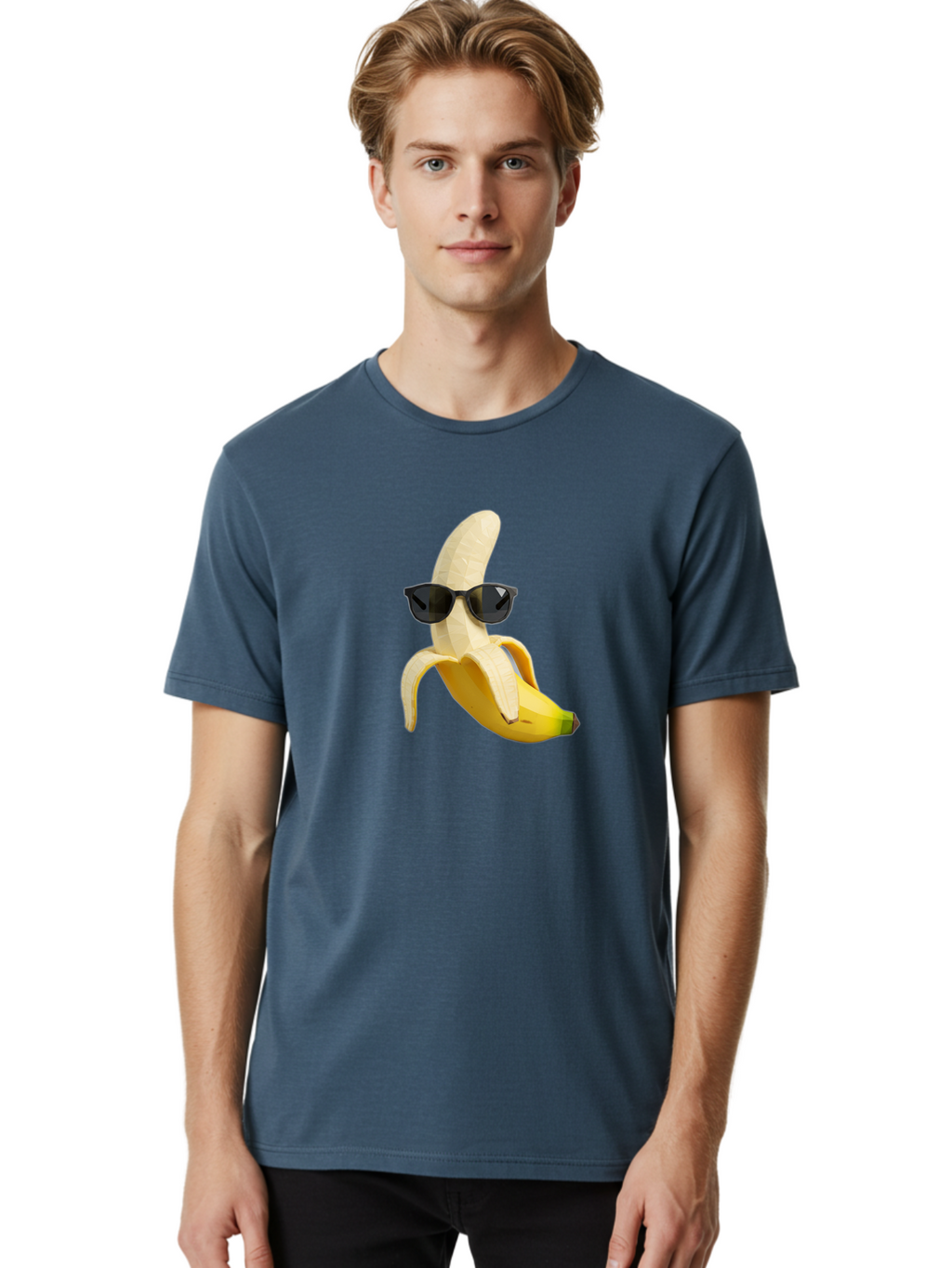 Banana-Man-Wearing-Sunglasses Men'S Graphic Tee, 100% Cotton, Comfortable Casual Summer Wear, Machine Washable, Vintage Camera, Old Camera, Antique Camera, Black Camera, Classic Photography, Photography Equipment, Nostalgic Device, Bak028