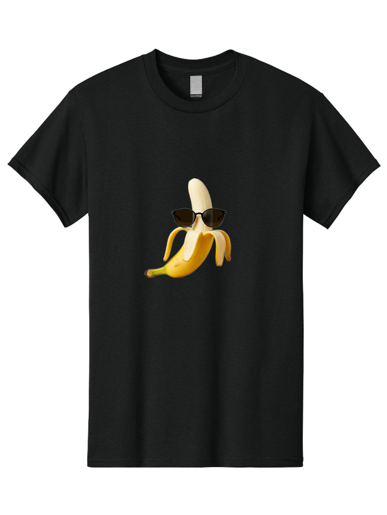 Banana-Sunglasses Men'S Graphic Tee, 100% Cotton, Comfortable Casual Summer Wear, Machine Washable, Vintage Camera, Old Camera, Antique Camera, Black Camera, Classic Photography, Photography Equipment, Nostalgic Device, Film Camera, Camera Art Bak029