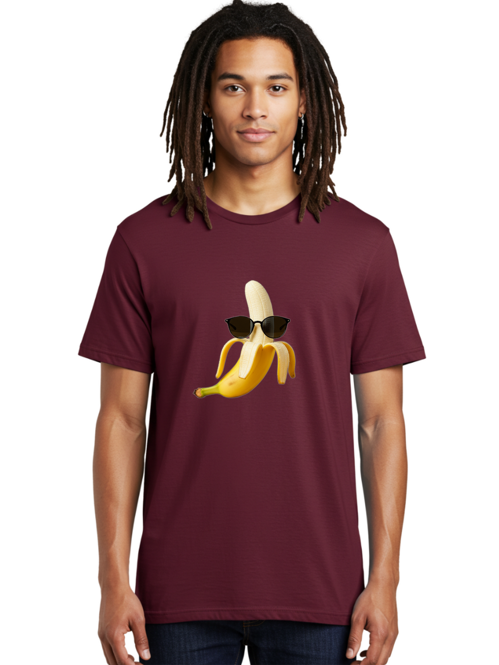Banana-Sunglasses Men'S Graphic Tee, 100% Cotton, Comfortable Casual Summer Wear, Machine Washable, Vintage Camera, Old Camera, Antique Camera, Black Camera, Classic Photography, Photography Equipment, Nostalgic Device, Film Camera, Camera Art Bak029