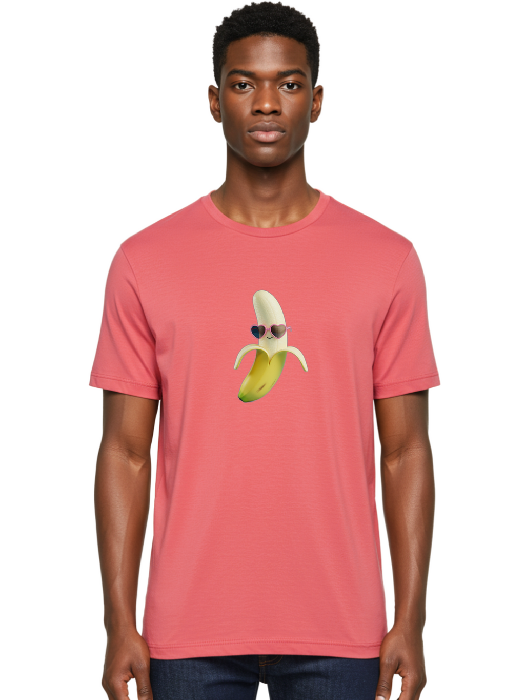 Banana-With-Heart-Shaped-Sunglasses Men'S Graphic Tee, 100% Cotton, Comfortable Casual Summer Wear, Machine Washable, Vintage Camera, Old Camera, Antique Camera, Black Camera, Classic Photography, Photography Equipment, Nostalgic Device, Bak030