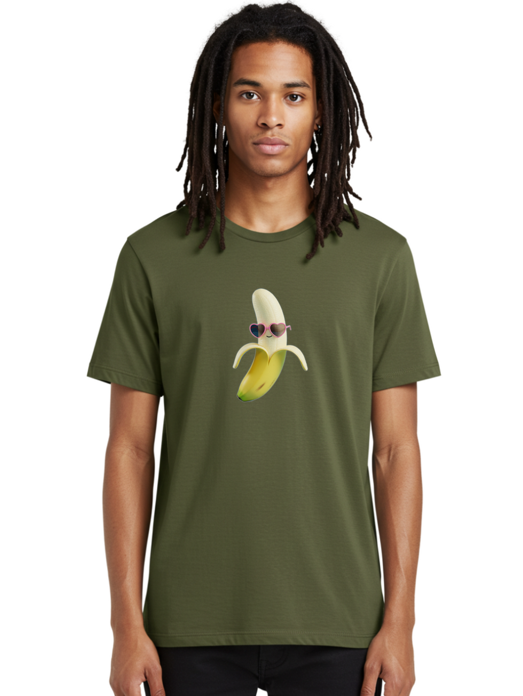 Banana-With-Heart-Shaped-Sunglasses Men'S Graphic Tee, 100% Cotton, Comfortable Casual Summer Wear, Machine Washable, Vintage Camera, Old Camera, Antique Camera, Black Camera, Classic Photography, Photography Equipment, Nostalgic Device, Bak030