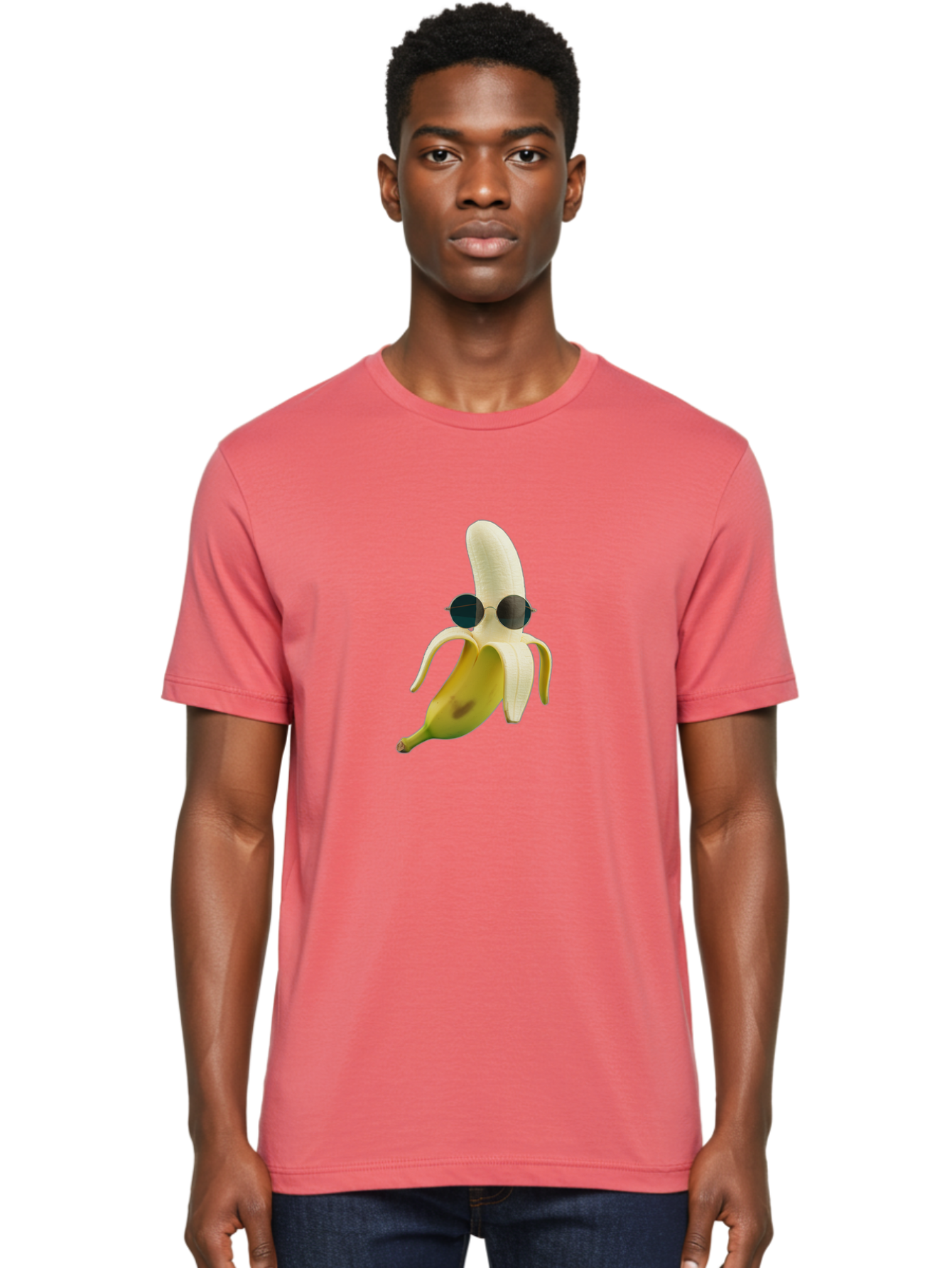Banana-With-Sunglasses-1 Men'S Graphic Tee, 100% Cotton, Comfortable Casual Summer Wear, Machine Washable, Vintage Camera, Old Camera, Antique Camera, Black Camera, Classic Photography, Photography Equipment, Nostalgic Device, Film Camera, Bak031