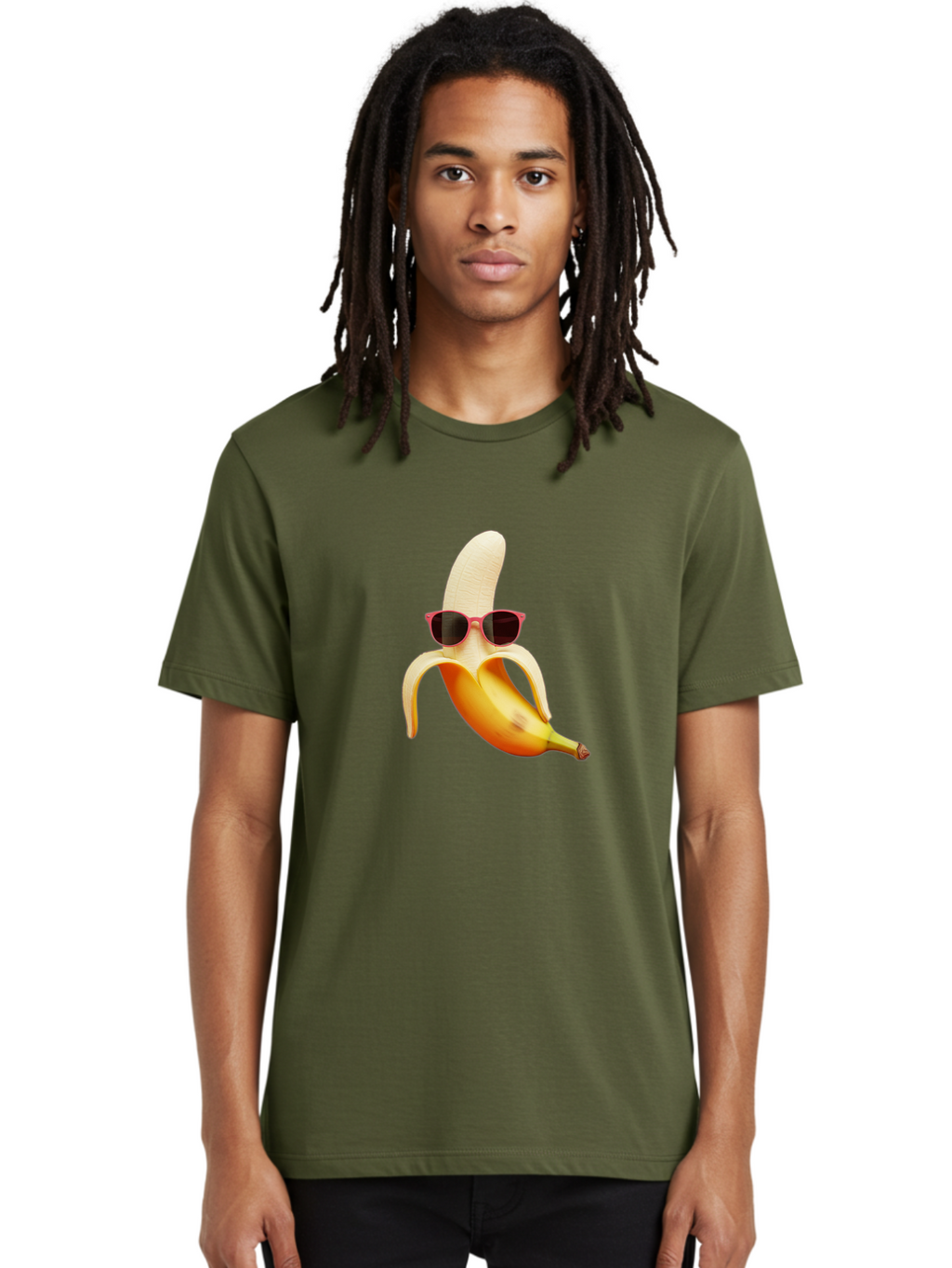 Banana-With-Sunglasses Men'S Graphic Tee, 100% Cotton, Comfortable Casual Summer Wear, Machine Washable, Vintage Camera, Old Camera, Antique Camera, Black Camera, Classic Photography, Photography Equipment, Nostalgic Device, Film Camera, Bak033
