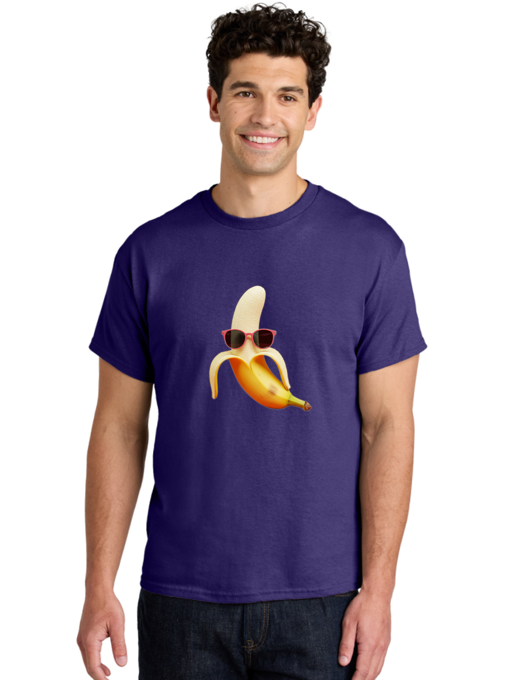 Banana-With-Sunglasses Men'S Graphic Tee, 100% Cotton, Comfortable Casual Summer Wear, Machine Washable, Vintage Camera, Old Camera, Antique Camera, Black Camera, Classic Photography, Photography Equipment, Nostalgic Device, Film Camera, Bak033