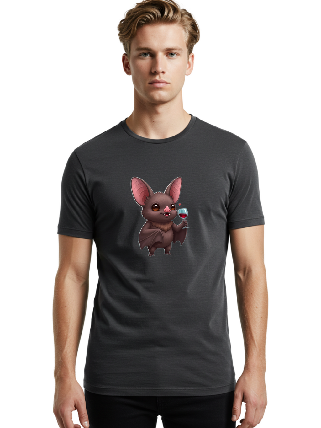 Bat-With-Wine-Glass Men'S Graphic Tee, 100% Cotton, Comfortable Casual Summer Wear, Machine Washable, Vintage Camera, Old Camera, Antique Camera, Black Camera, Classic Photography, Photography Equipment, Nostalgic Device, Film Camera, Bak035