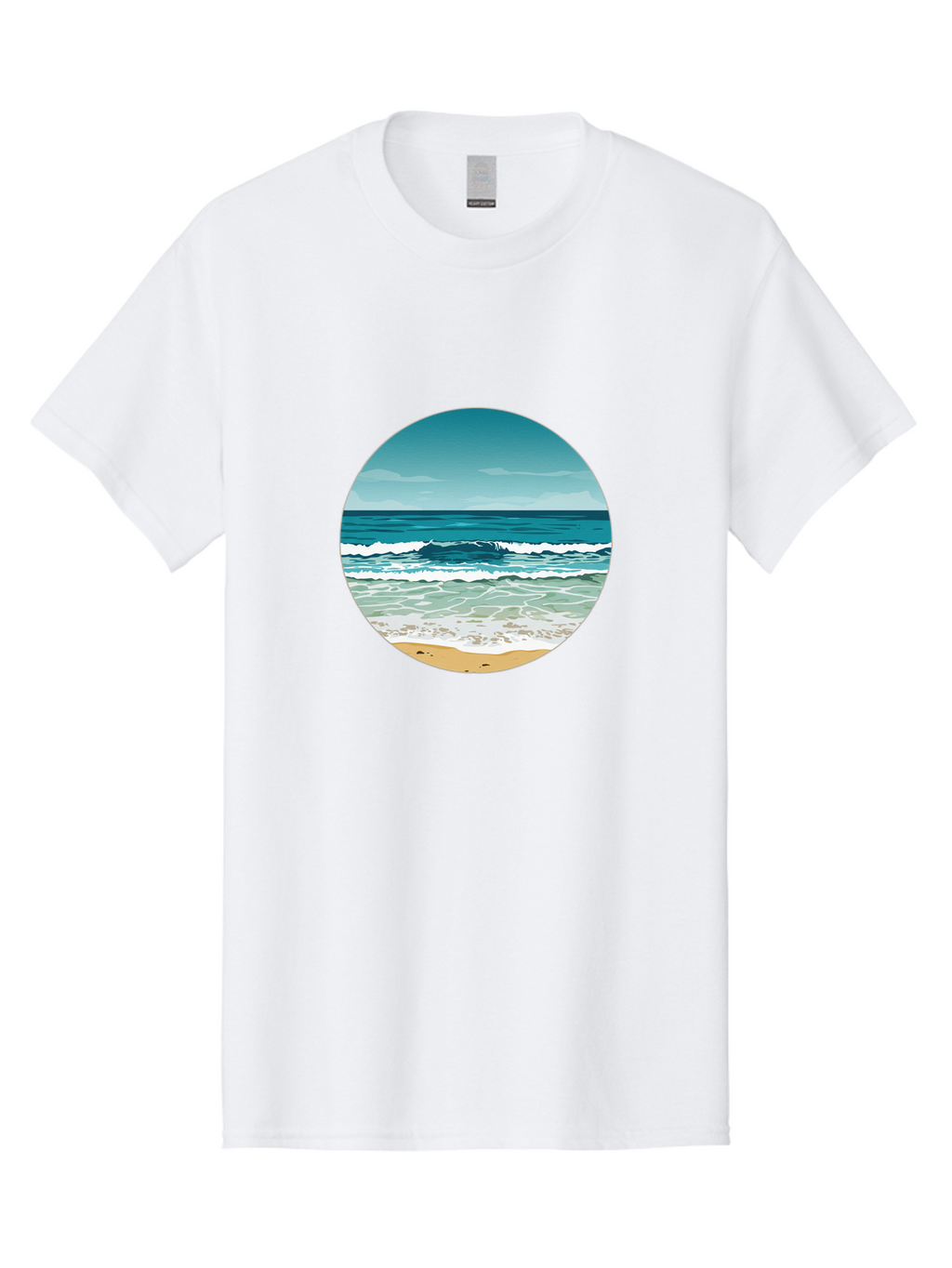 Beach-Scene-1 Men'S Graphic Tee, 100% Cotton, Comfortable Casual Summer Wear, Machine Washable, Vintage Camera, Old Camera, Antique Camera, Black Camera, Classic Photography, Photography Equipment, Nostalgic Device, Film Camera, Camera Art Bak036
