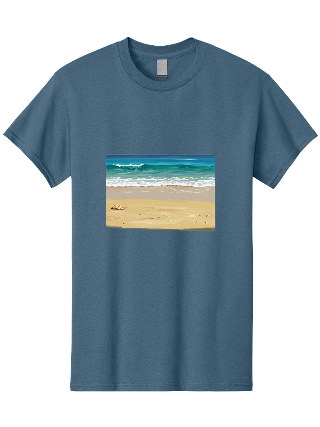 Beach-Scene-2 Men'S Graphic Tee, 100% Cotton, Comfortable Casual Summer Wear, Machine Washable, Vintage Camera, Old Camera, Antique Camera, Black Camera, Classic Photography, Photography Equipment, Nostalgic Device, Film Camera, Camera Art Bak037