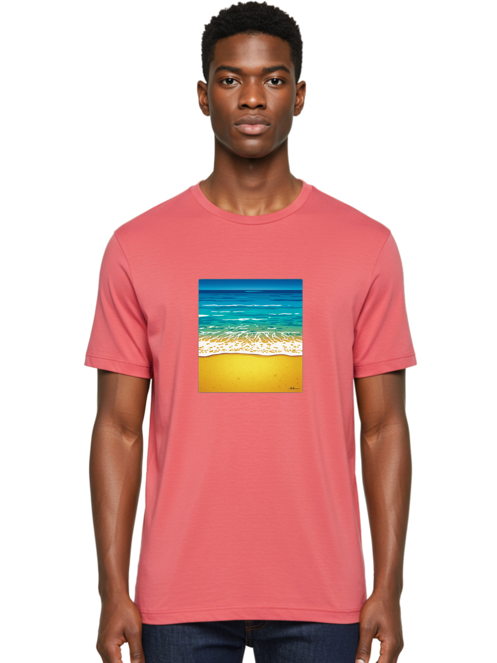 Beach-Scene Men'S Graphic Tee, 100% Cotton, Comfortable Casual Summer Wear, Machine Washable, Vintage Camera, Old Camera, Antique Camera, Black Camera, Classic Photography, Photography Equipment, Nostalgic Device, Film Camera, Camera Art Bak038