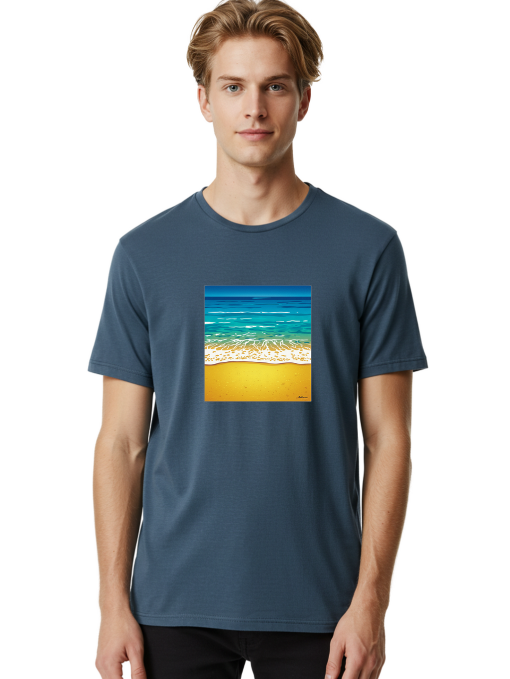 Beach-Scene Men'S Graphic Tee, 100% Cotton, Comfortable Casual Summer Wear, Machine Washable, Vintage Camera, Old Camera, Antique Camera, Black Camera, Classic Photography, Photography Equipment, Nostalgic Device, Film Camera, Camera Art Bak038
