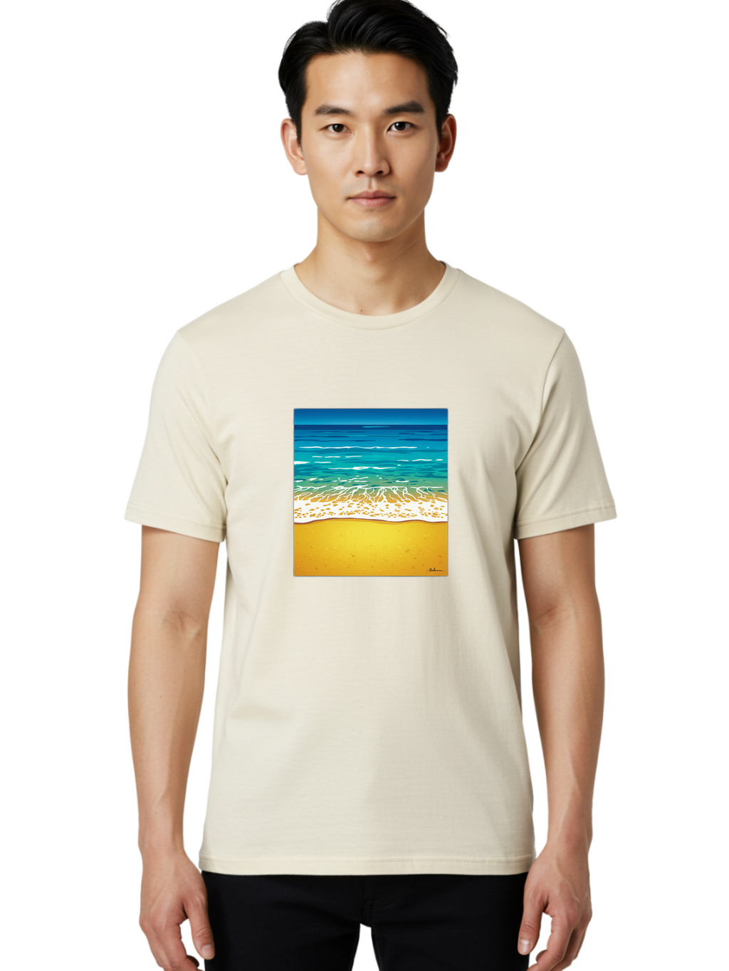 Beach-Scene Men'S Graphic Tee, 100% Cotton, Comfortable Casual Summer Wear, Machine Washable, Vintage Camera, Old Camera, Antique Camera, Black Camera, Classic Photography, Photography Equipment, Nostalgic Device, Film Camera, Camera Art Bak038