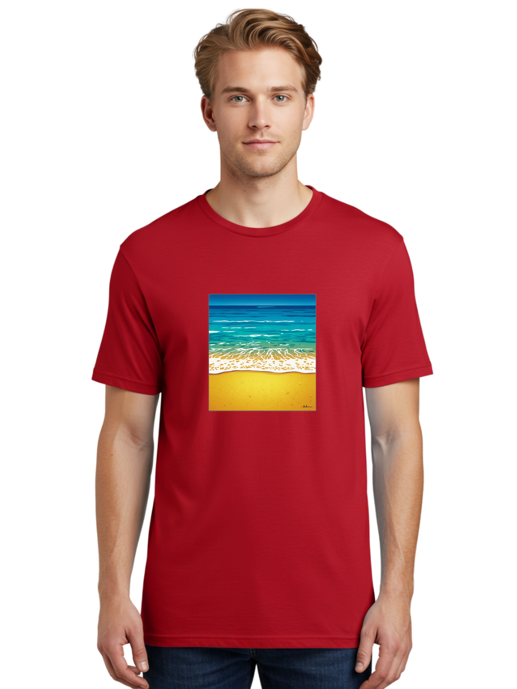Beach-Scene Men'S Graphic Tee, 100% Cotton, Comfortable Casual Summer Wear, Machine Washable, Vintage Camera, Old Camera, Antique Camera, Black Camera, Classic Photography, Photography Equipment, Nostalgic Device, Film Camera, Camera Art Bak038