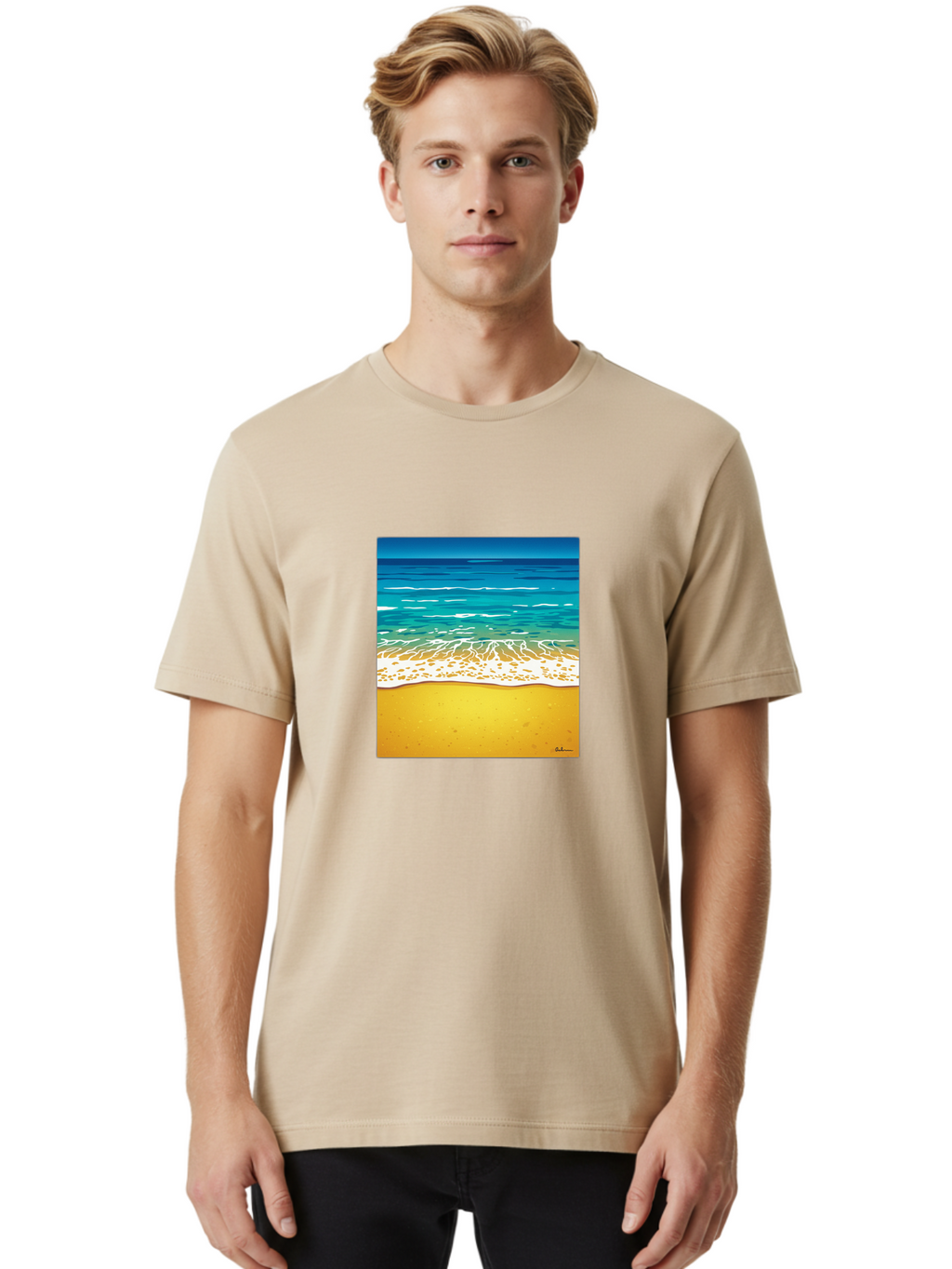Beach-Scene Men'S Graphic Tee, 100% Cotton, Comfortable Casual Summer Wear, Machine Washable, Vintage Camera, Old Camera, Antique Camera, Black Camera, Classic Photography, Photography Equipment, Nostalgic Device, Film Camera, Camera Art Bak038
